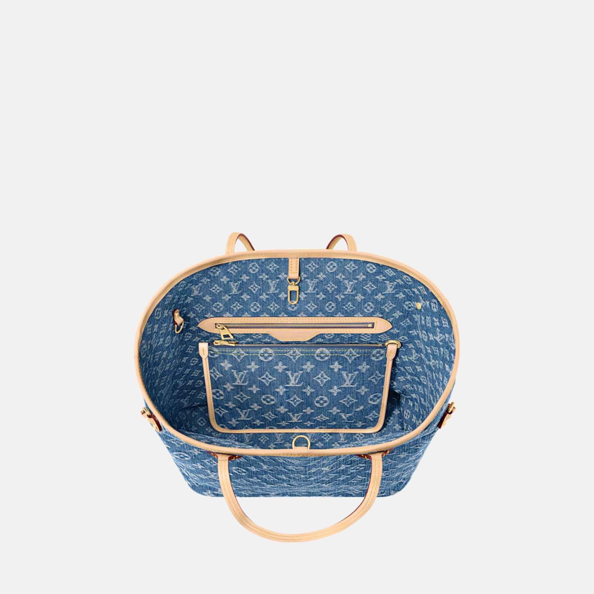 Louis Vuitton Neverfull MM Denim Bag, Inside