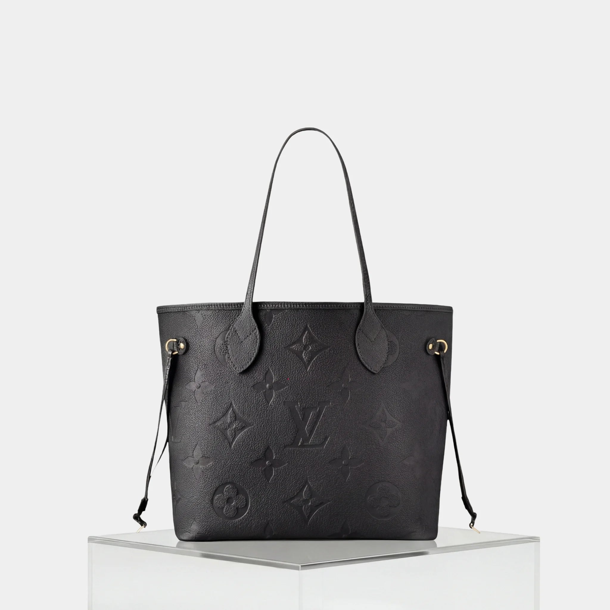Louis Vuitton Neverfull MM Tote Bag Monogram Empreinte, Black, Front