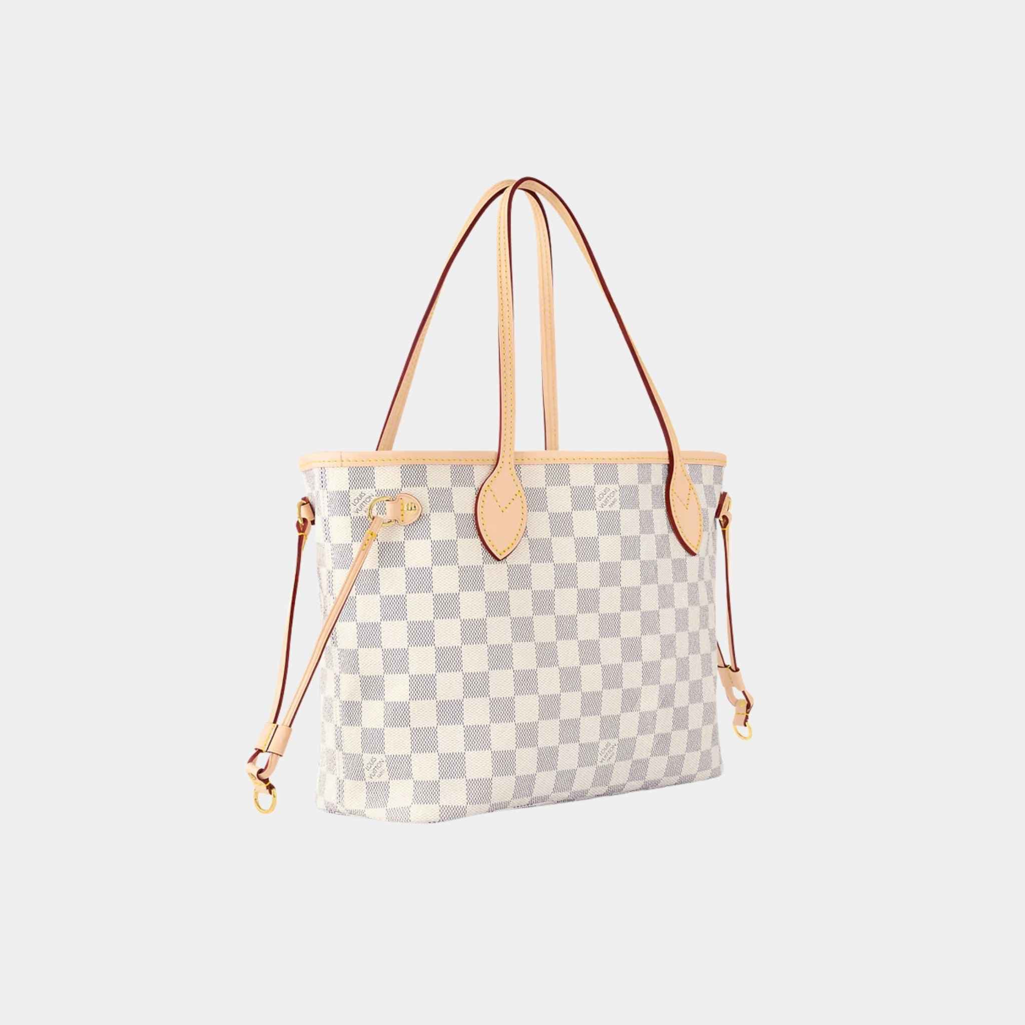 Louis Vuitton Neverfull PM Tote In Damier Azur, Side