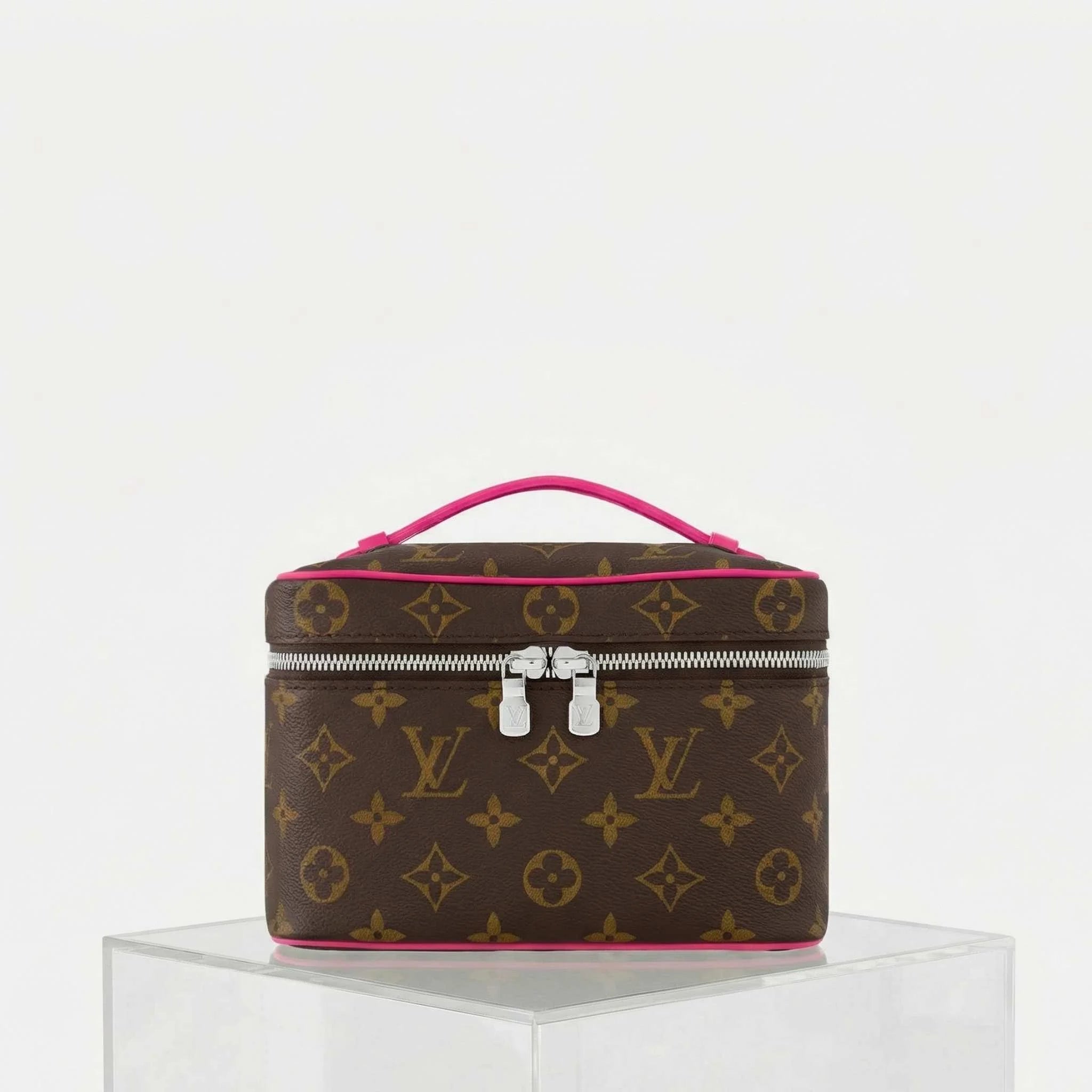 Louis Vuitton Nice Mini Handbag Monogram Canvas, Red, Front