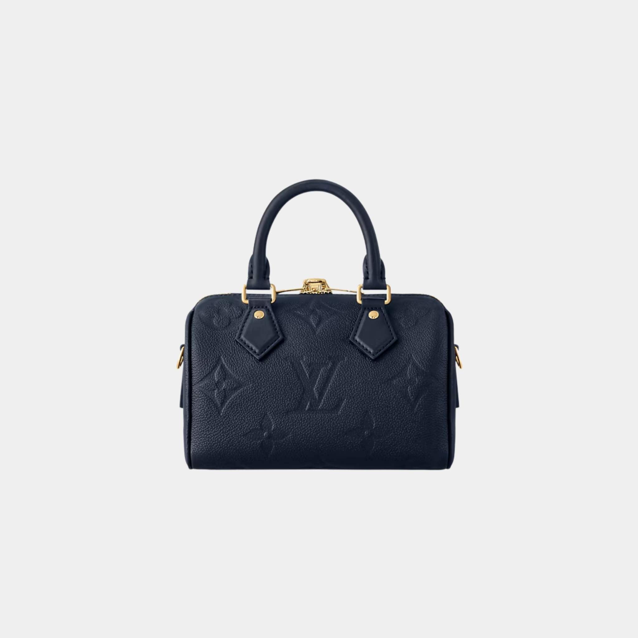 Louis Vuitton Speedy Bandouliere 20 Bag In Monogram Empreinte Leather, Navy, Back