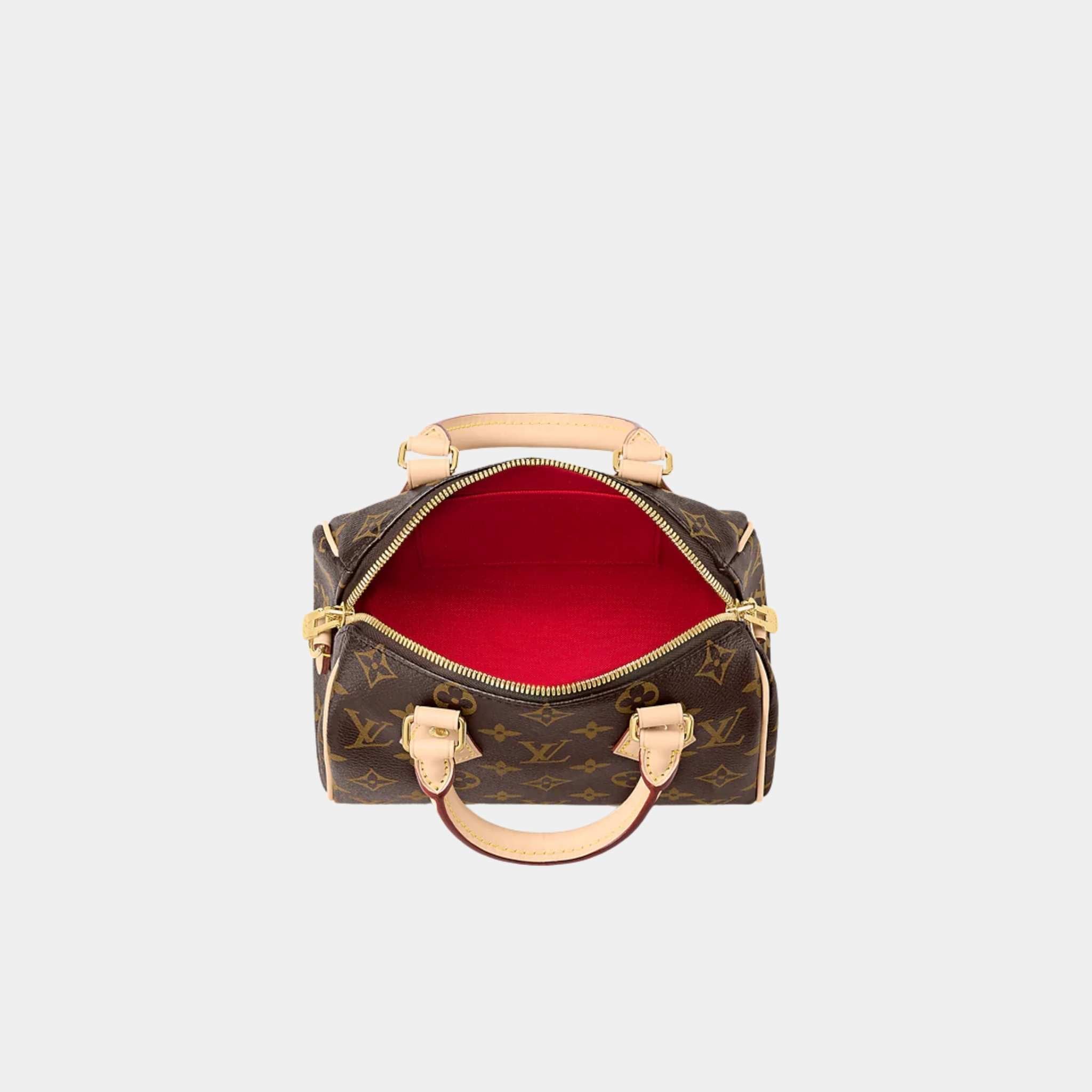 Louis Vuitton Speedy Bandouliere 20 Handbag Monogram Canvas, Beige, Top