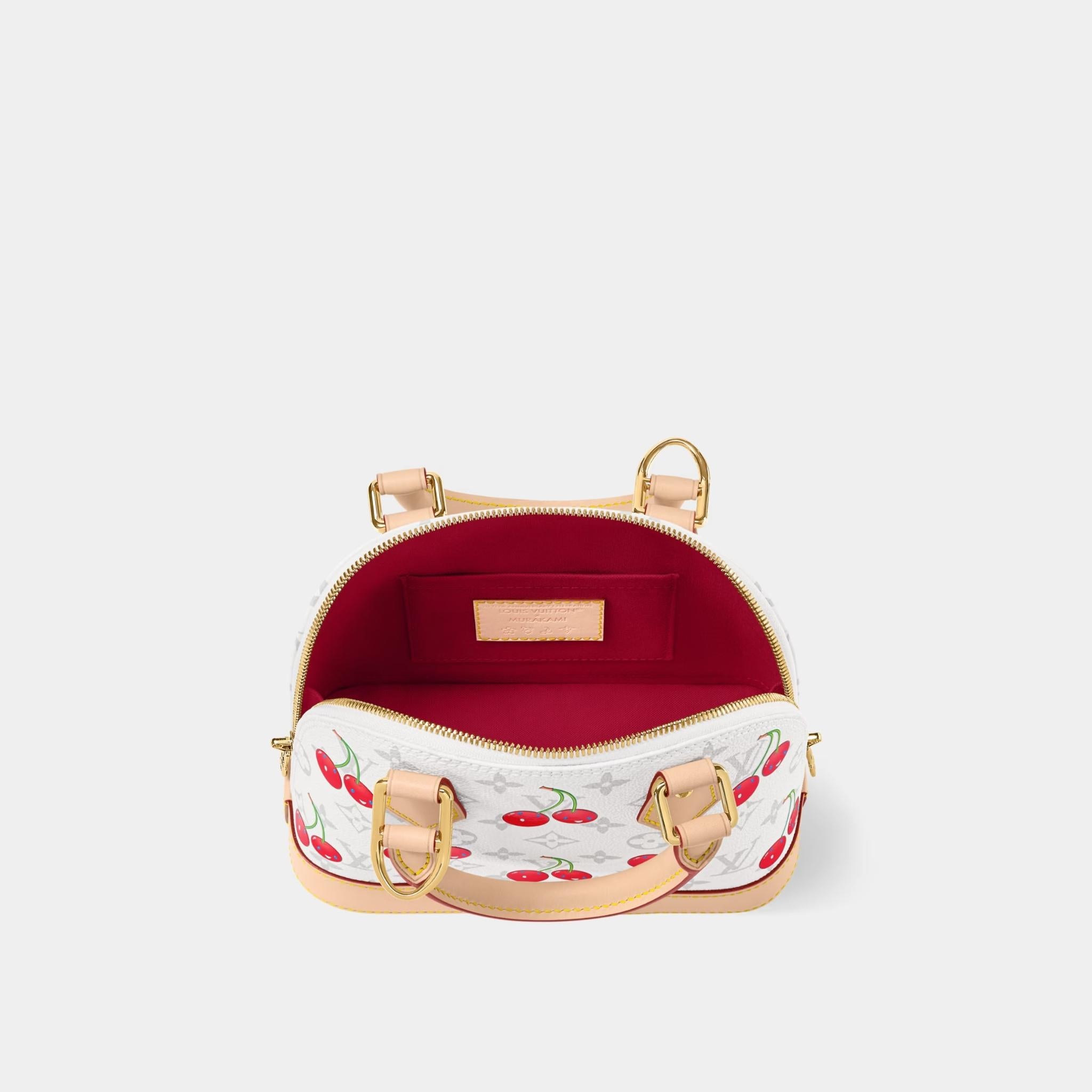 LV x TM Alma BB Bag Colorful Cherry Motif, Inside