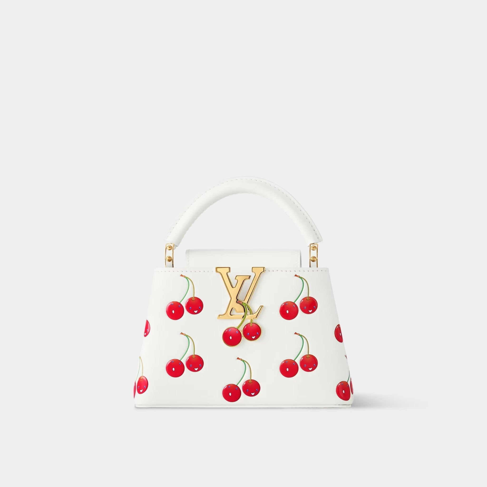 LV x TM Capucines Mini Bag Cherries Embossed, Front
