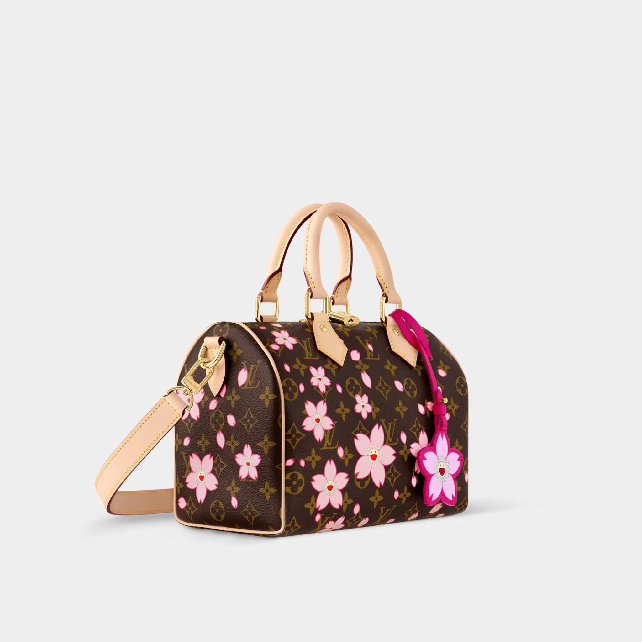 LV x TM Speedy Bandoulière 25 Monogram Cherry Blossom Motif, Side