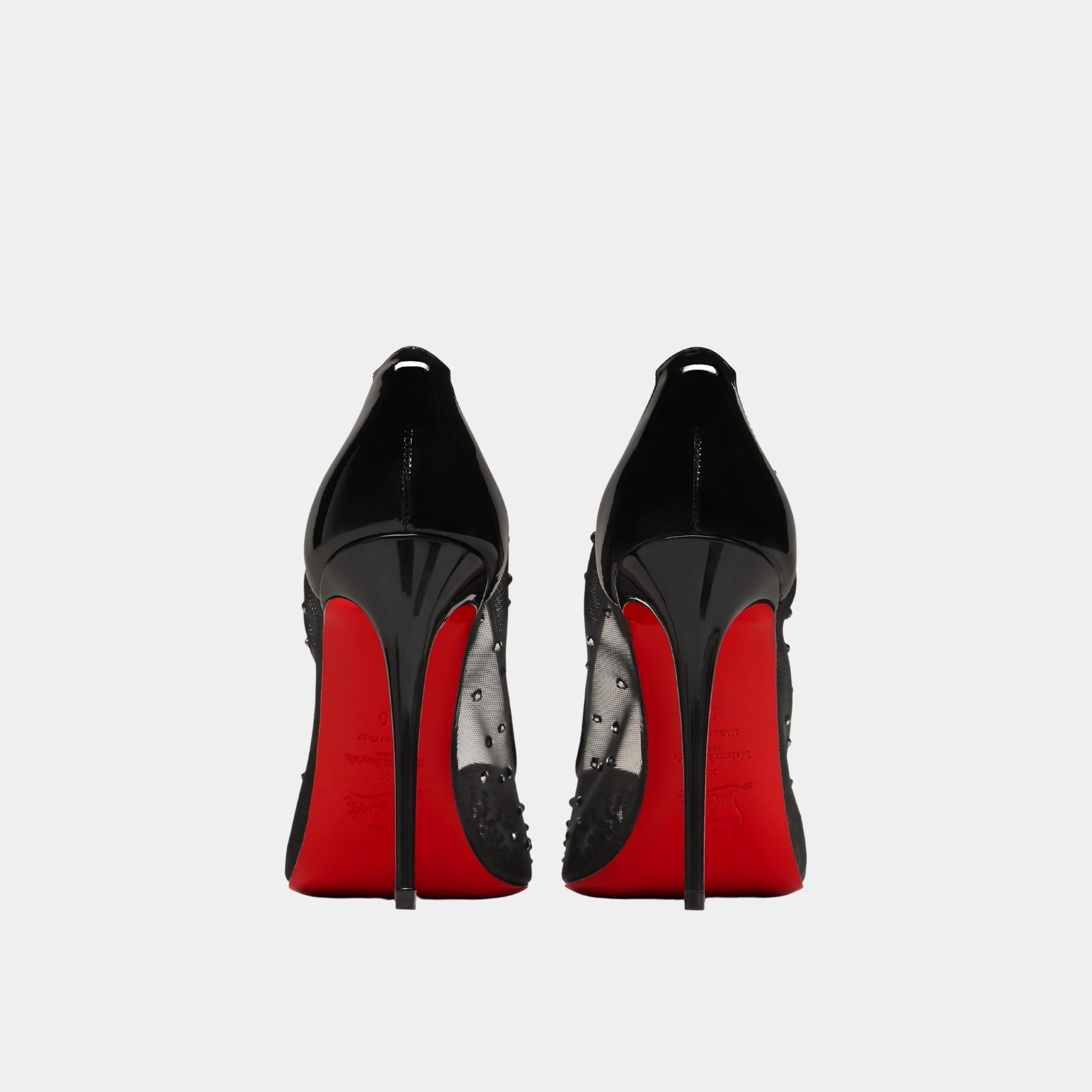 Maison Margiela Bridiela Una Strass Pump Mesh with Calf Leather, Black, Back