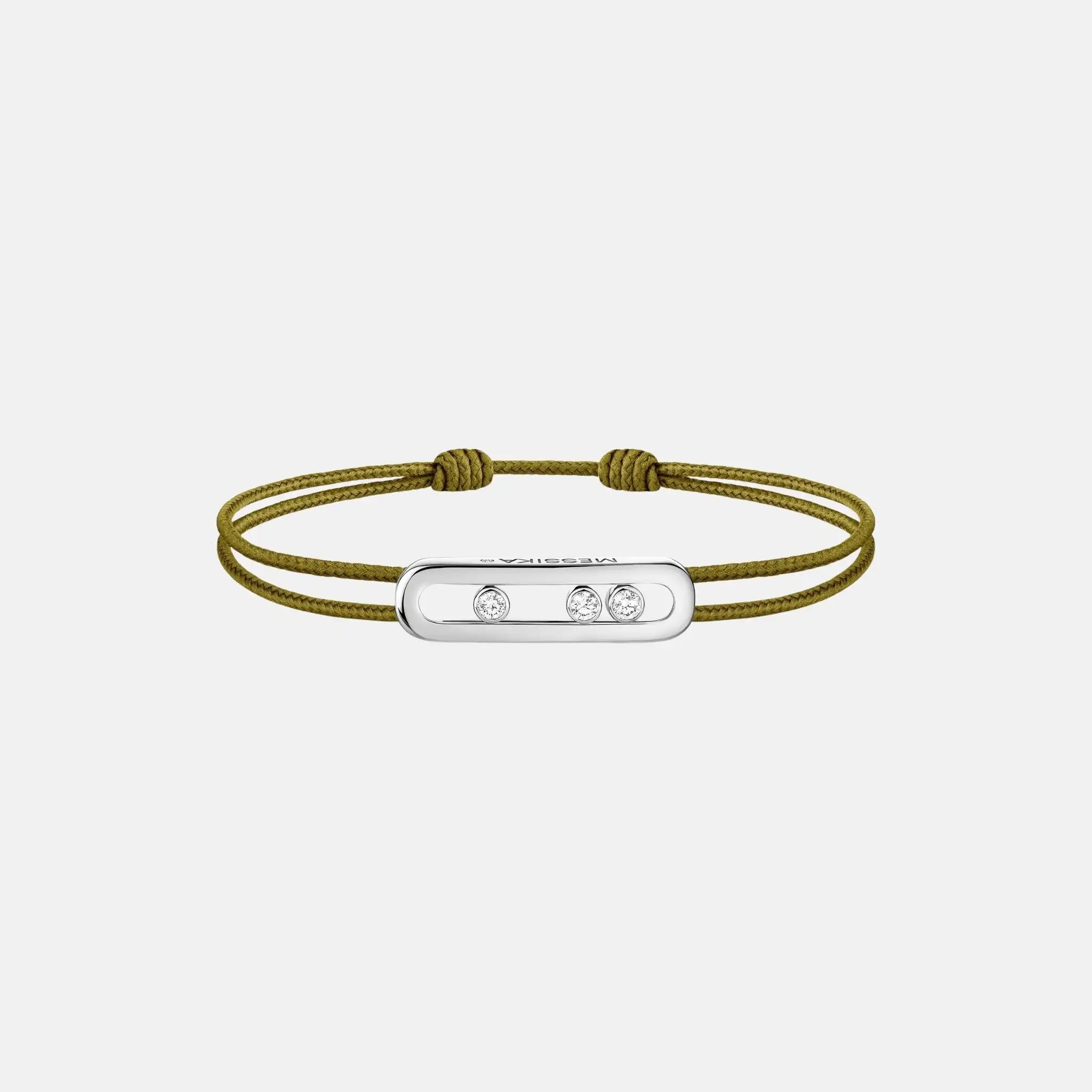 Messika Cares Cord White Gold Diamond Bracelet, Khaki