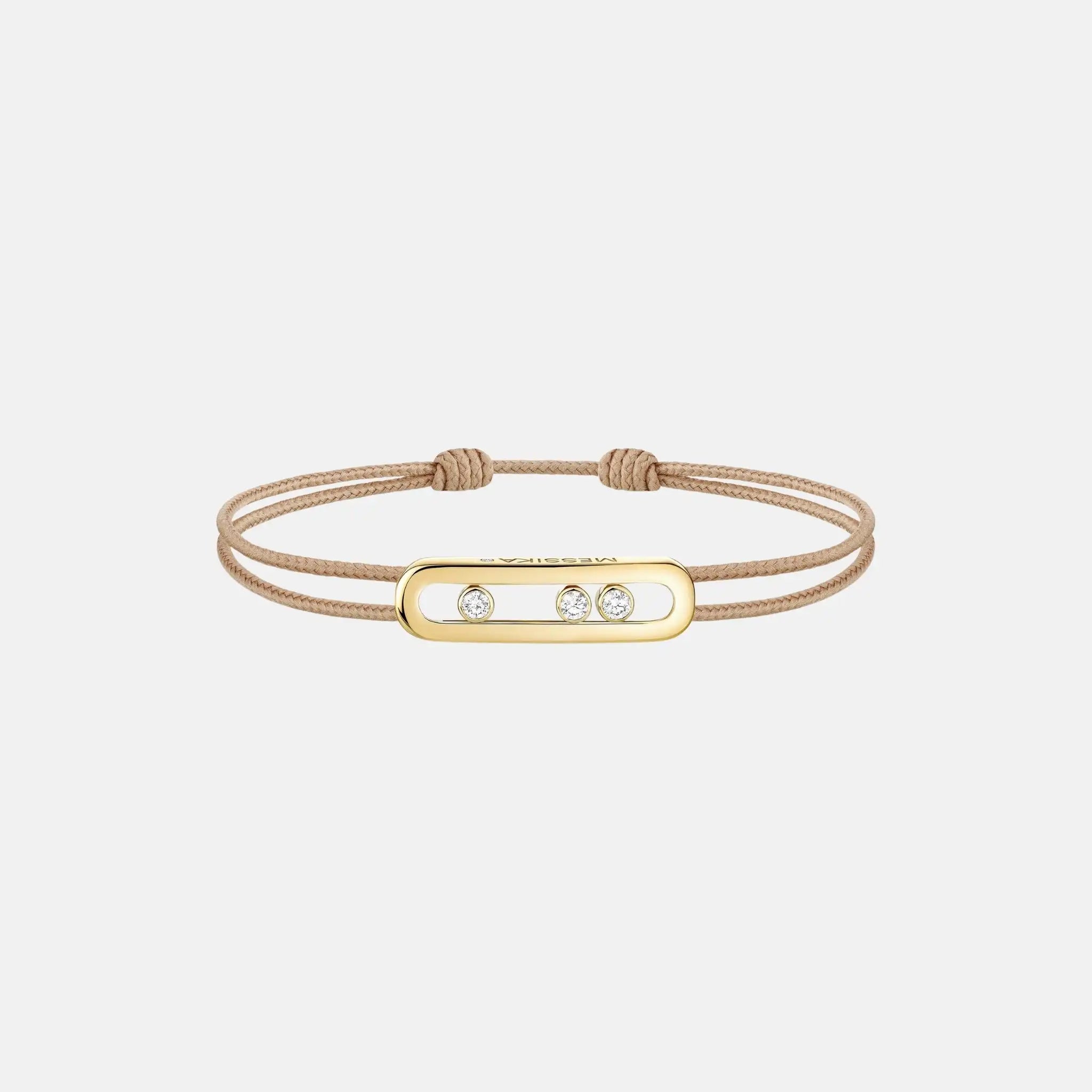 Messika Cares Cord Yellow Gold Diamond Bracelet, Beige