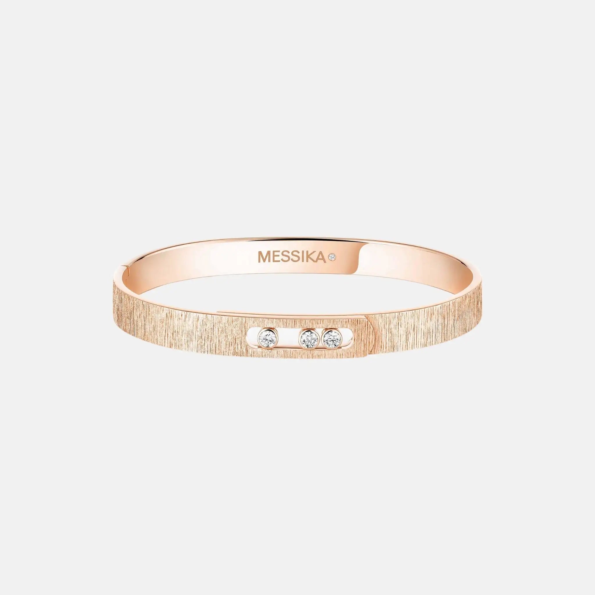 Messika Move Noa Cisele Bangle Large Gold Diamond Bracelet, Pink Gold