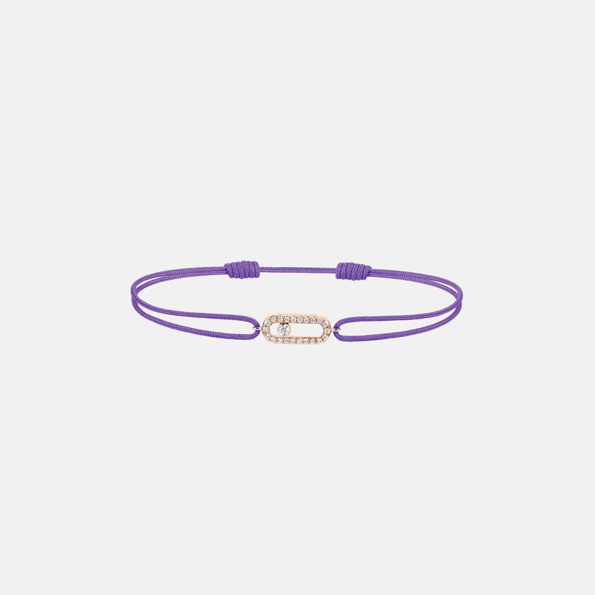 Messika Move Uno Cord Pink Gold Diamond Bracelet, Purple