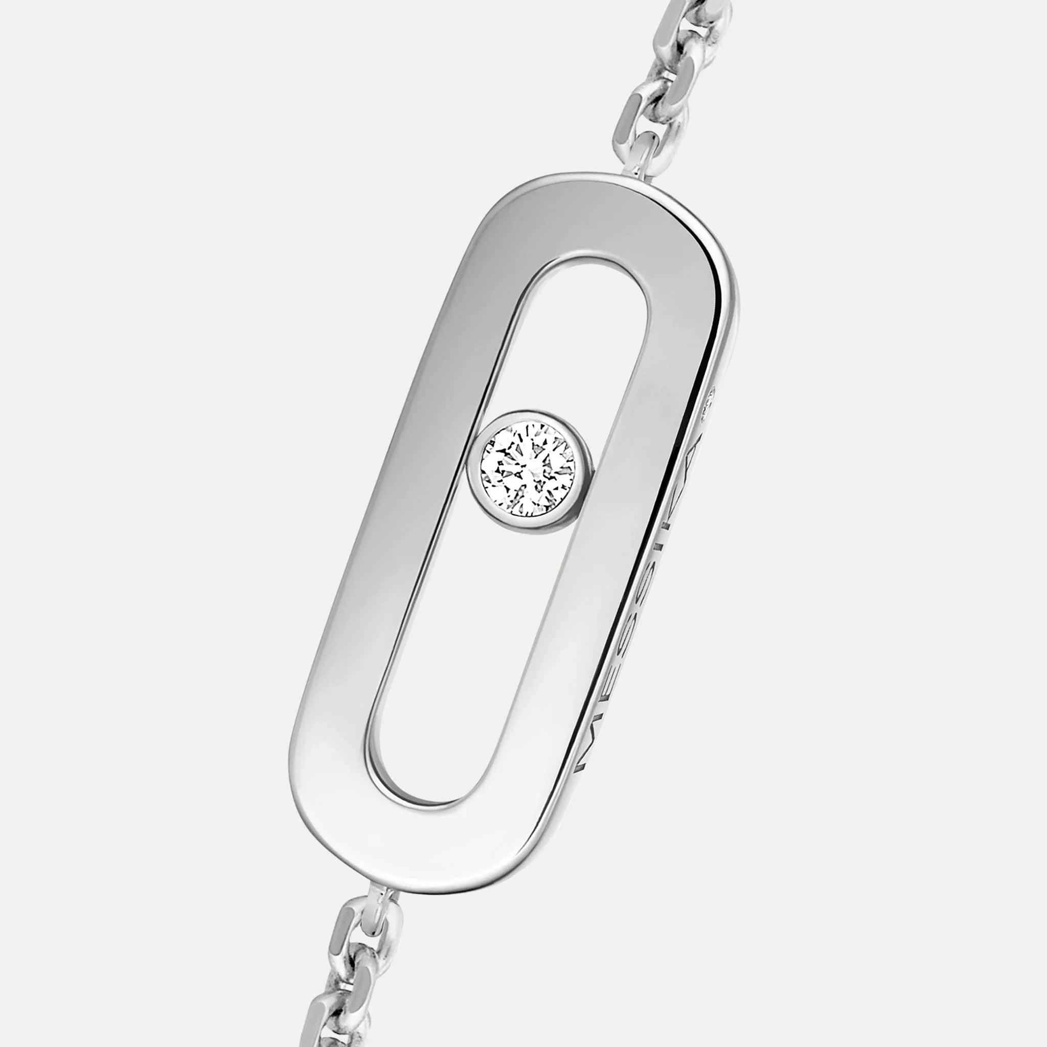 Messika Move Uno Diamond Bracelet, White Gold, Close