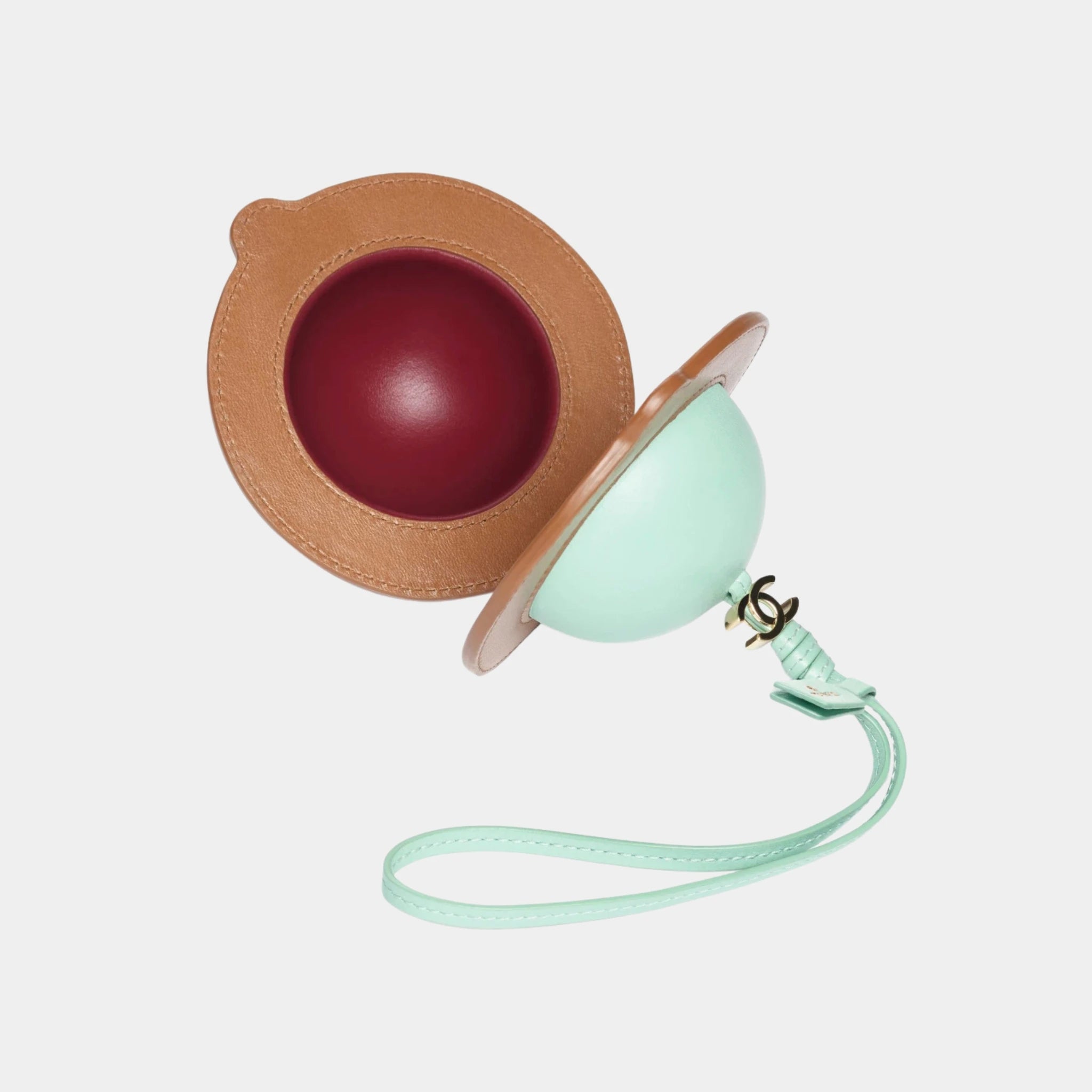 Chanel Mini Bag Charm in Green & Camel Lambskin, Top