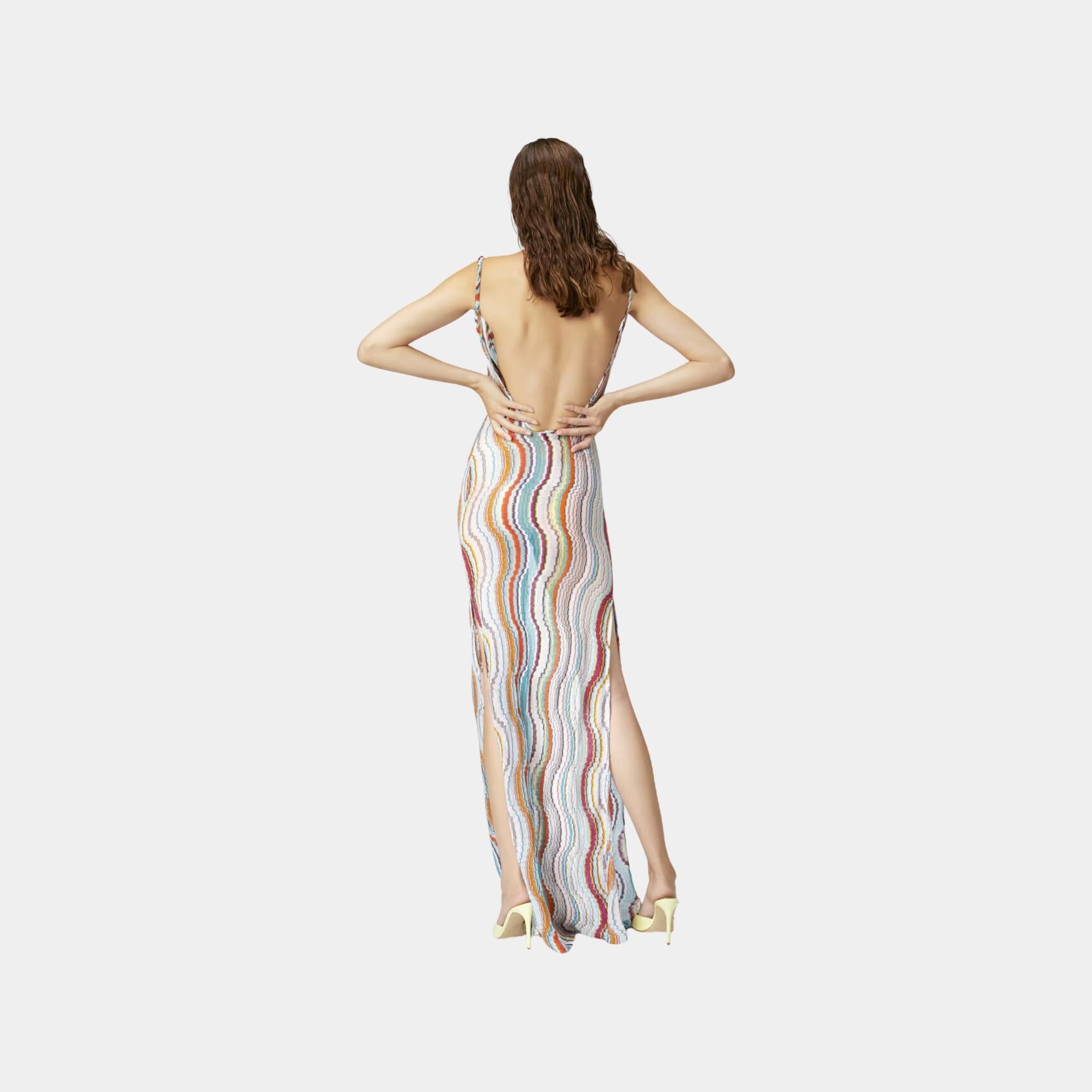 Missoni Long Cover Up Dress With Lame Wave Motif, Back
