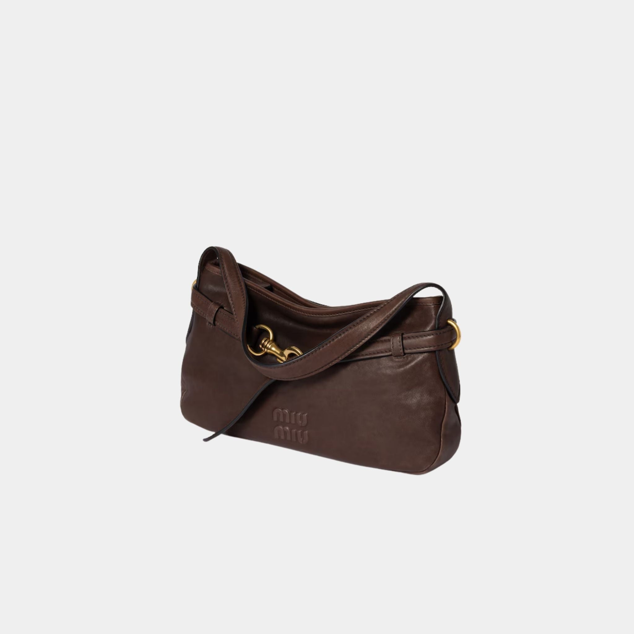 Miu Miu Aventure Nappa Leather Bag, Briarwood, Side