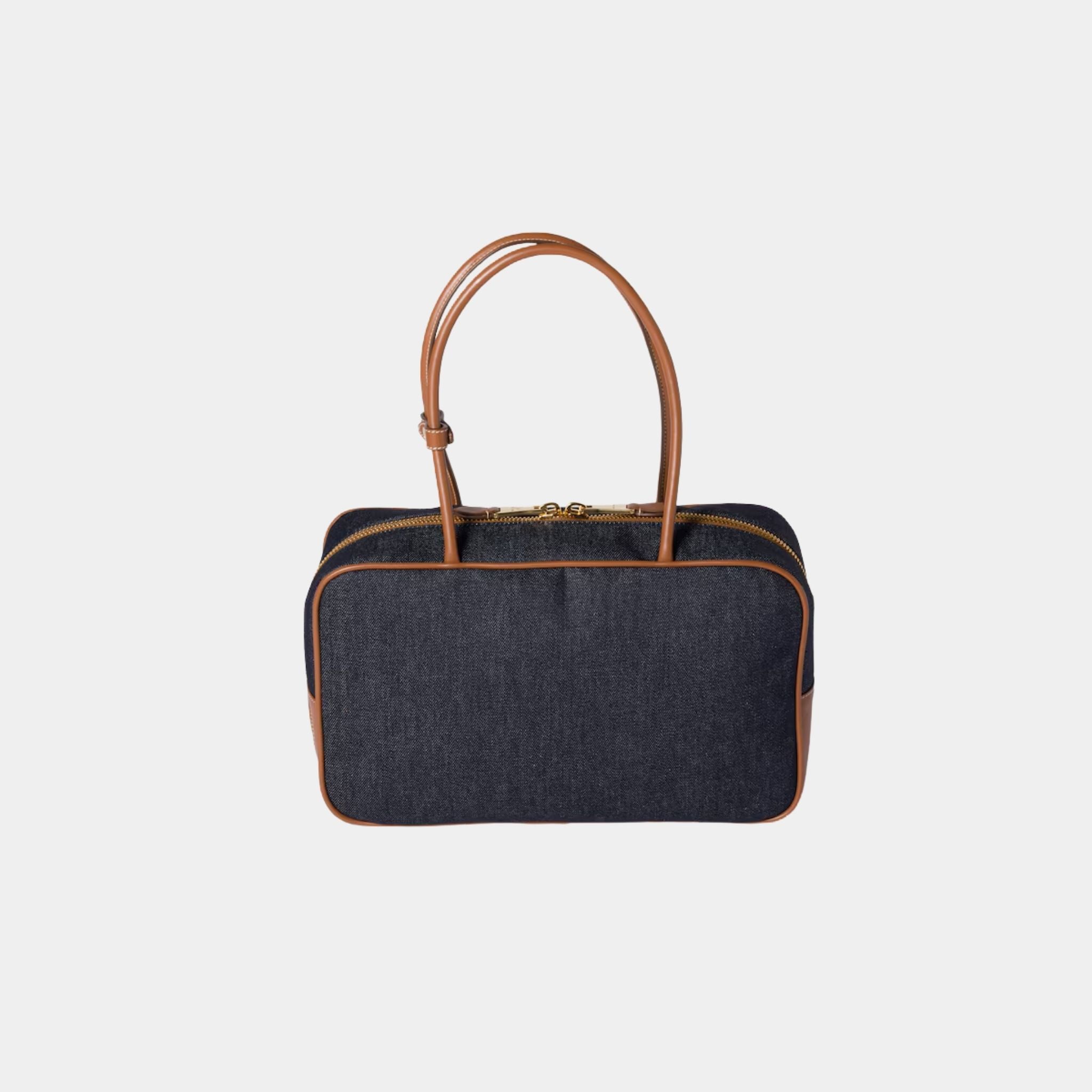 Miu Miu Beau Denim Large Bag, Blue, Brandy, Back