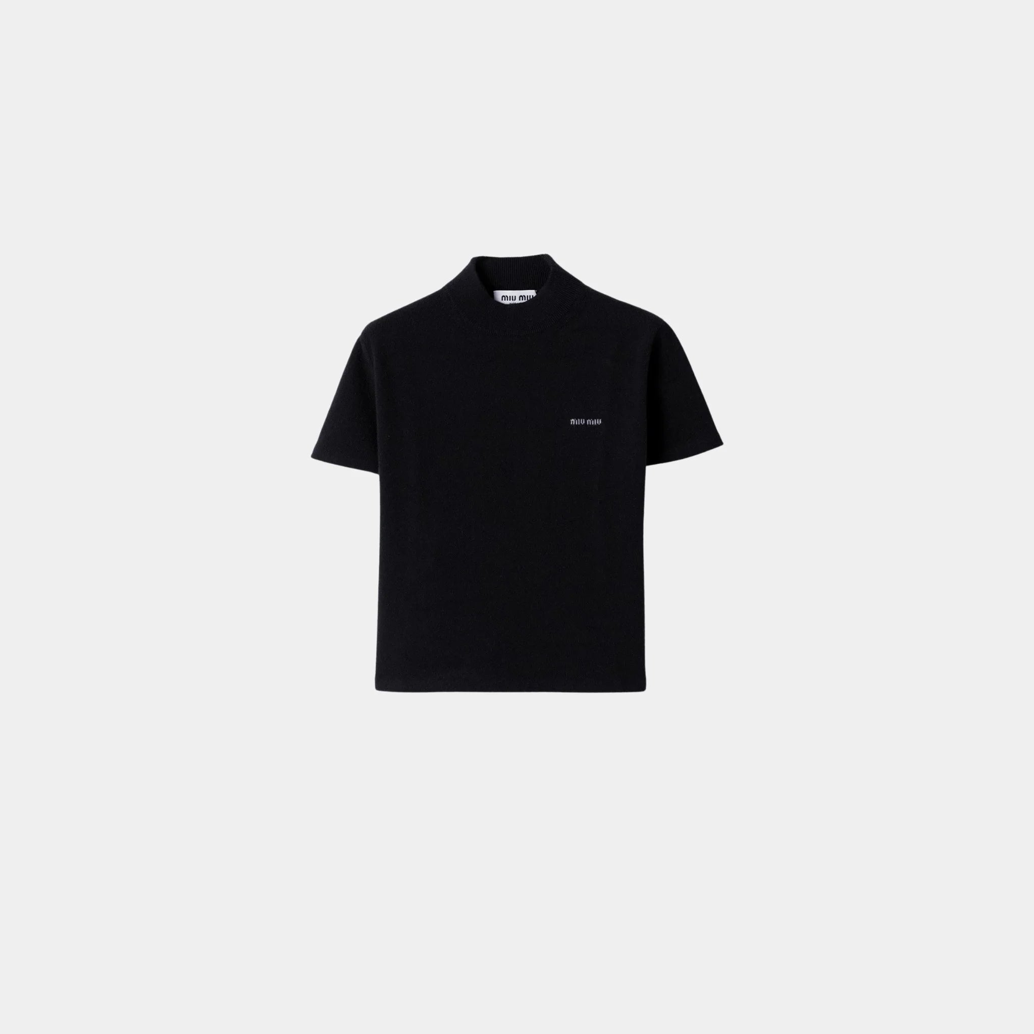 Miu Miu Cashmere Straight Fit Sweater, Navy, Front