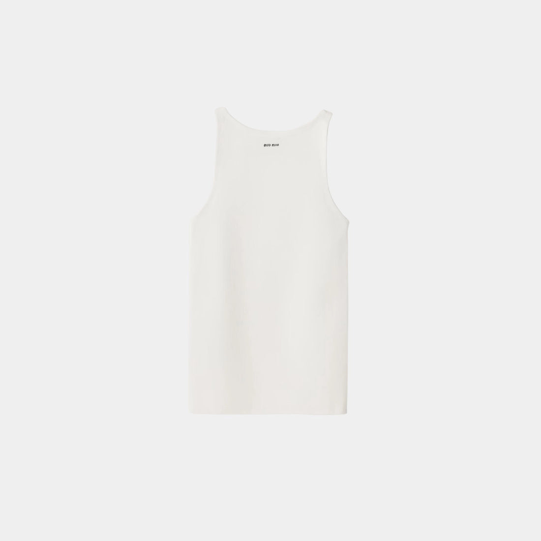 Miu Miu Cotton Knit Tank Top, White, Front