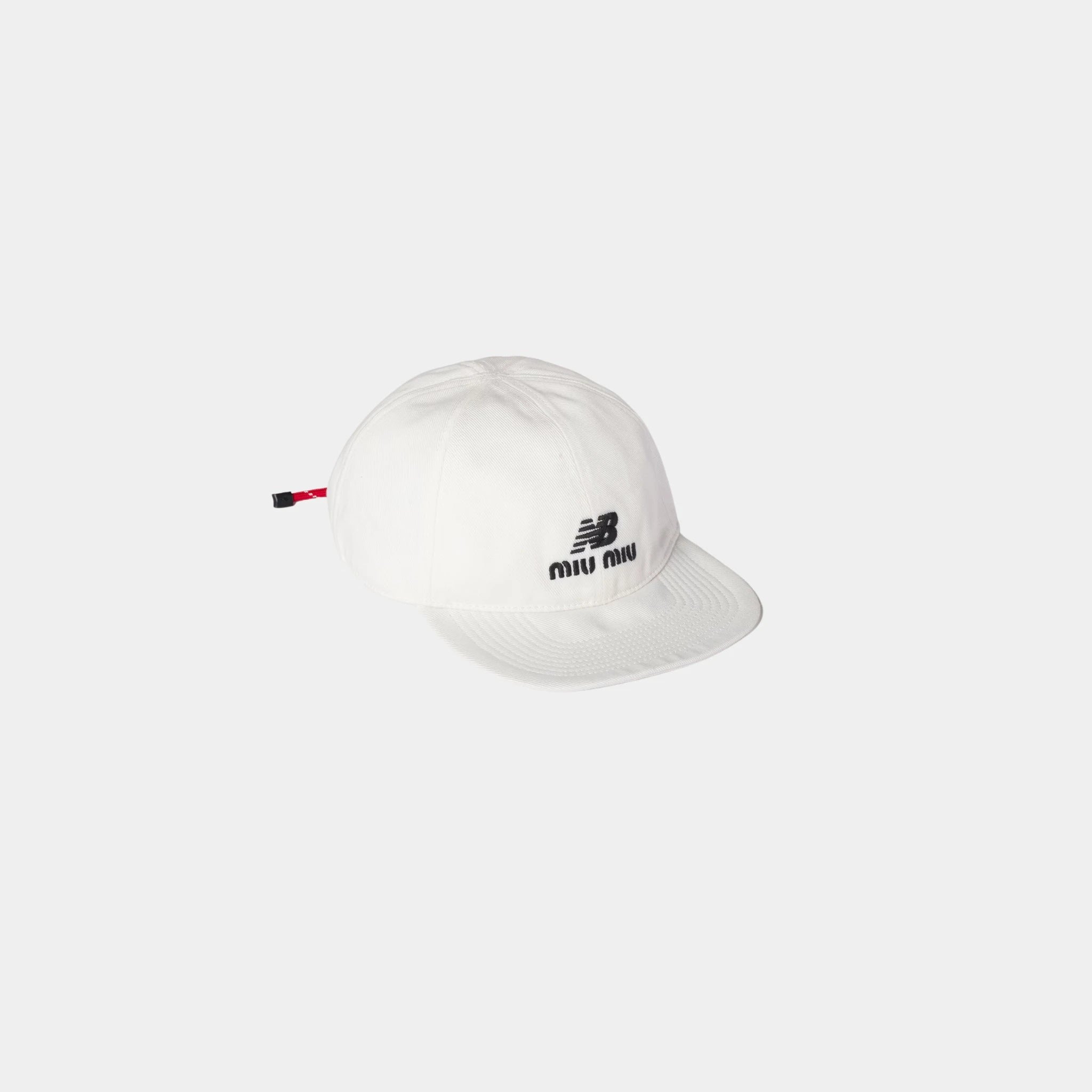 Miu Miu Denim Baseball Cap, White, Side