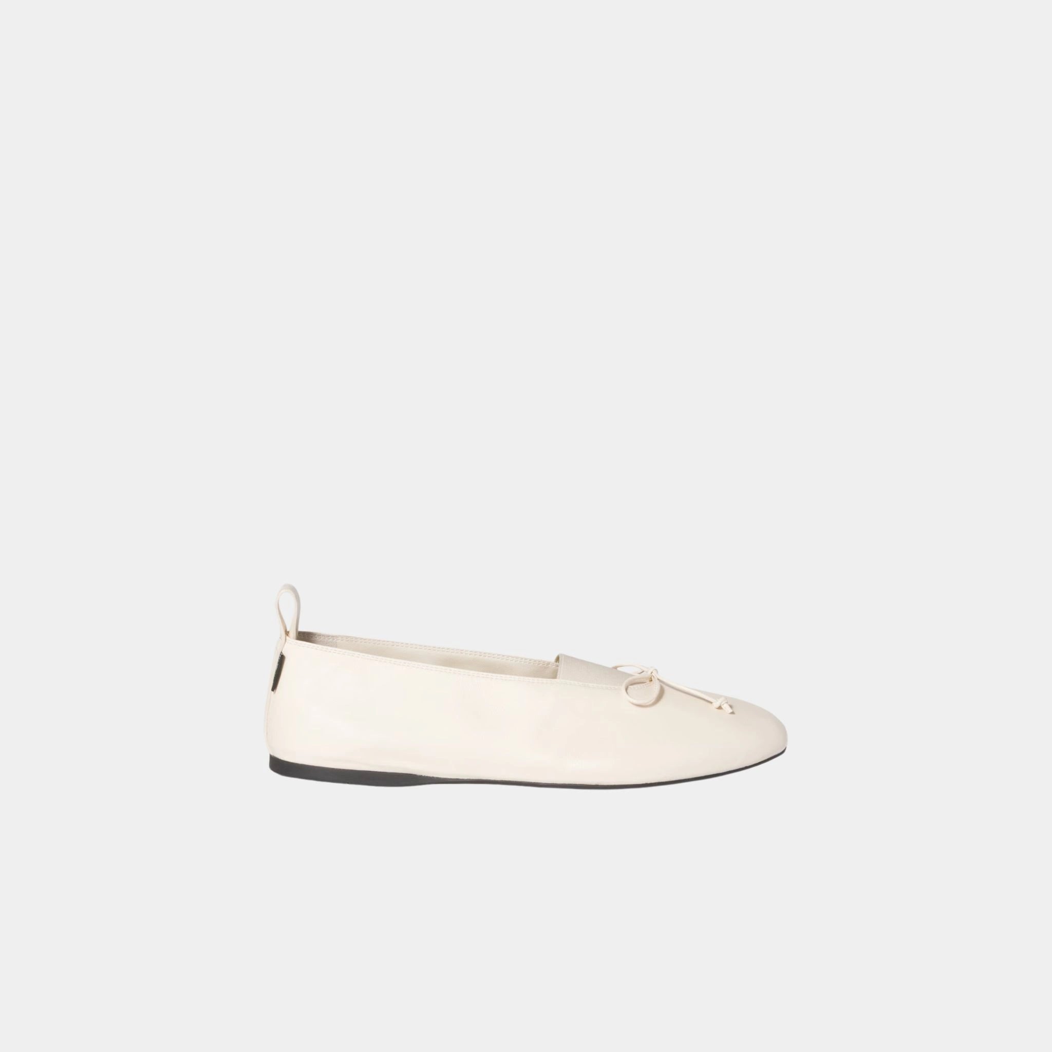 Miu Miu Élan Nappa Leather Ballerinas, Ivory, Side