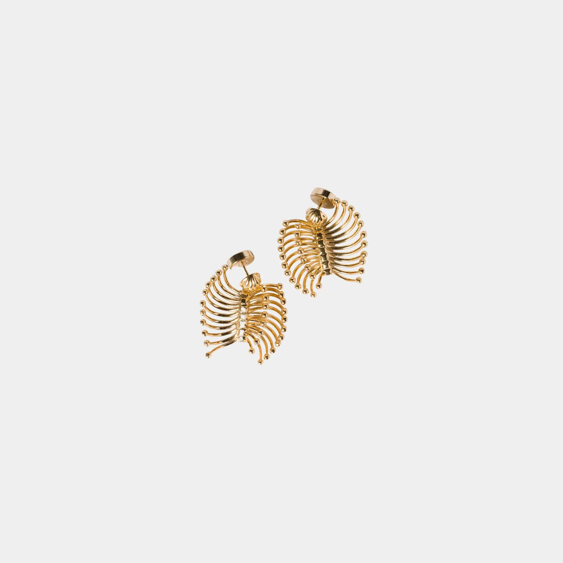 Miu Miu Gold Metal Earrings, Gold, Front