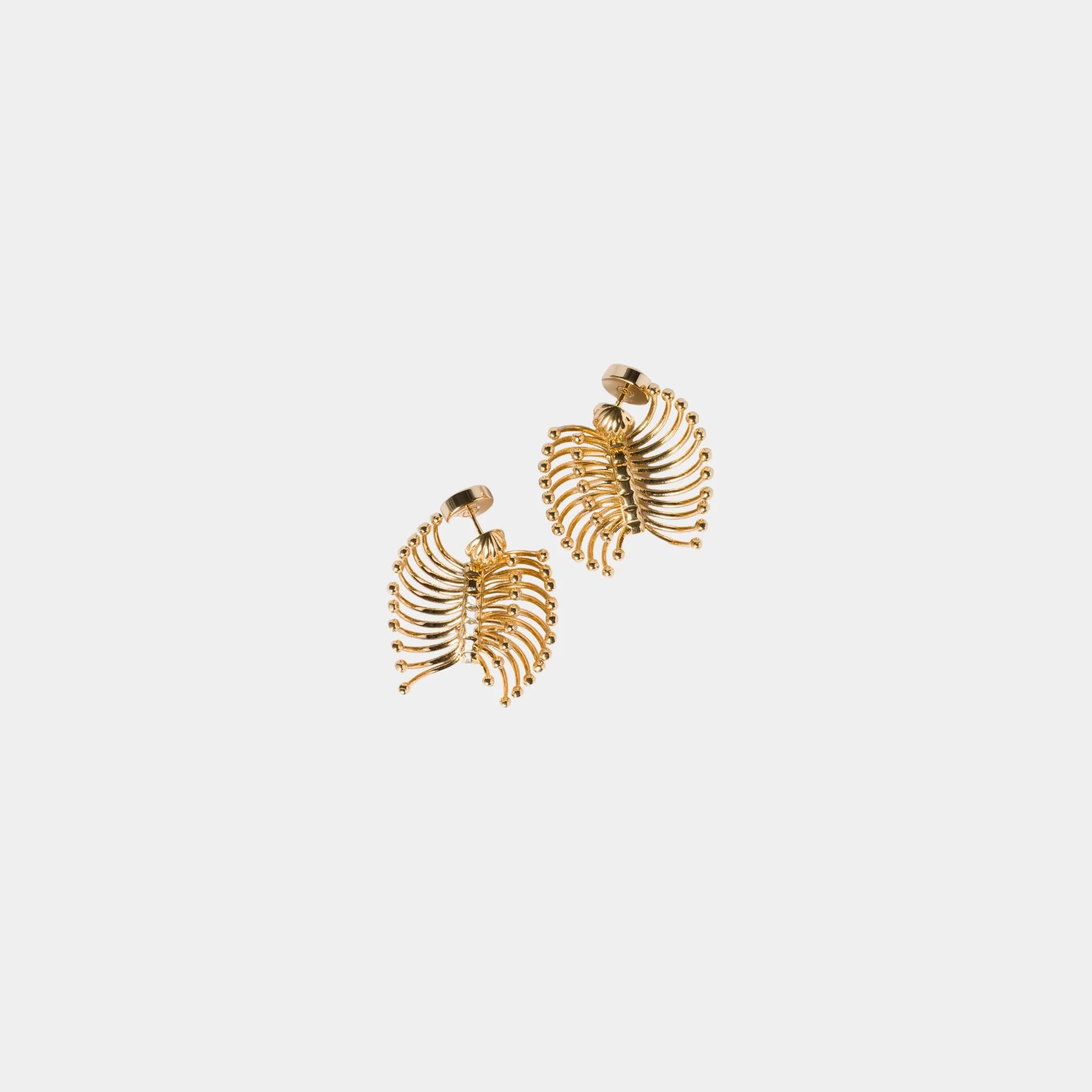 Miu Miu Gold Metal Earrings, Gold, Front