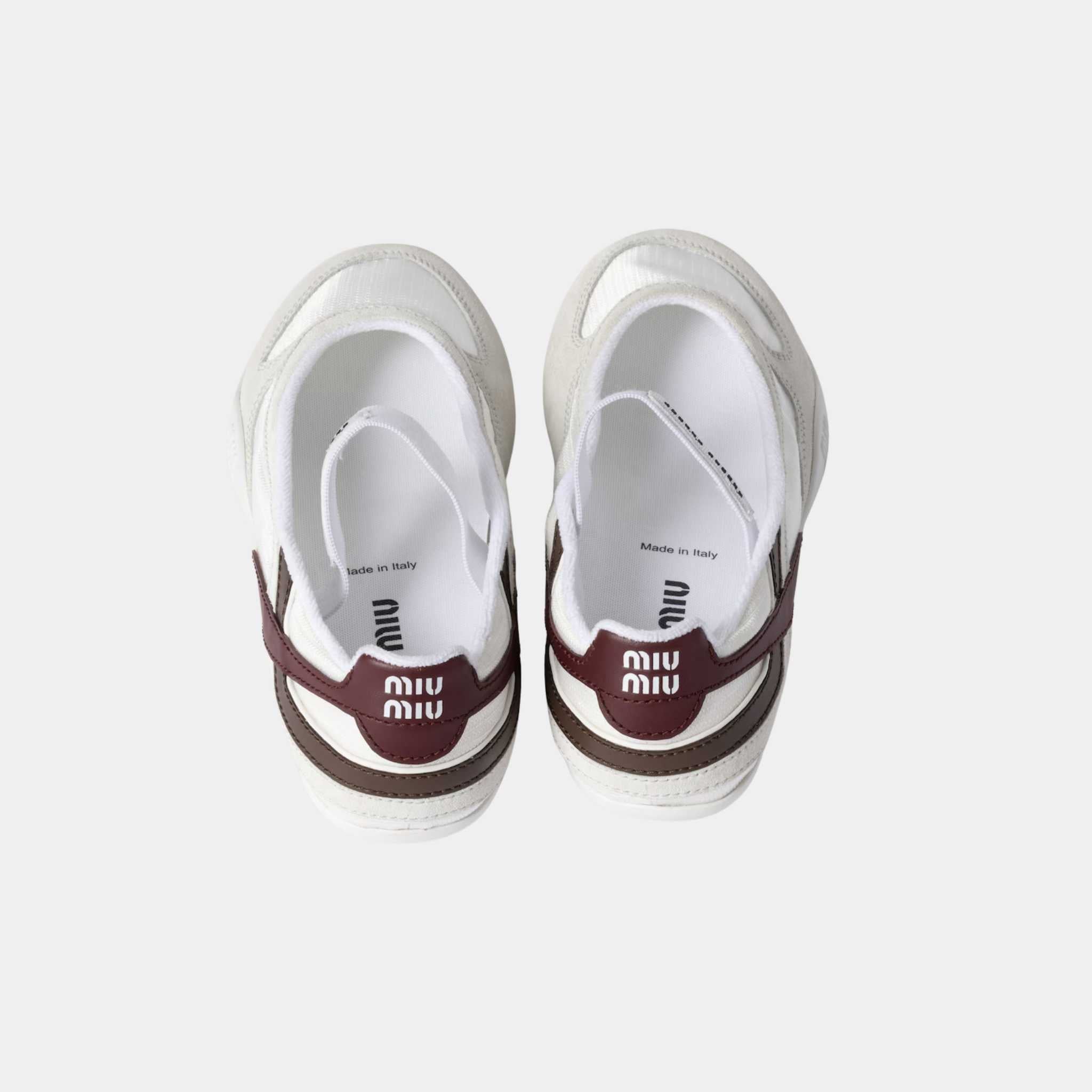 Miu Miu Gymnasium Technical Fabric And Suede Ballerinas, Back