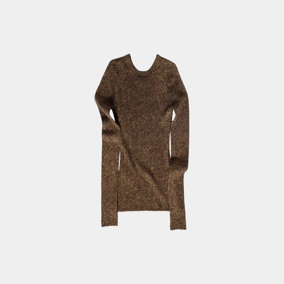 Miu Miu Lame Crew-neck Sweater, Tobacco, Front