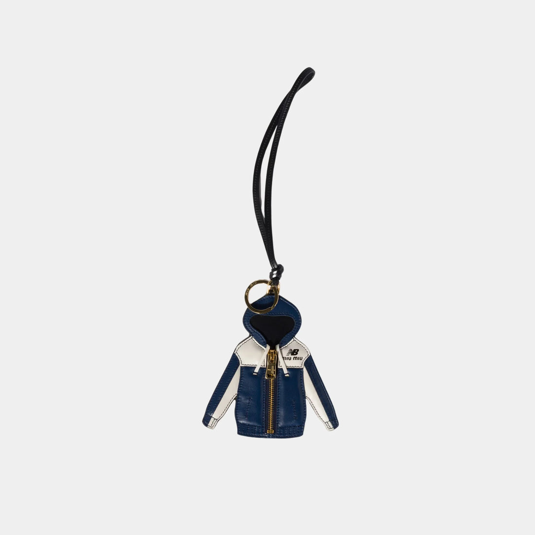 Miu Miu Leather Keyring Trick, Blue, Front