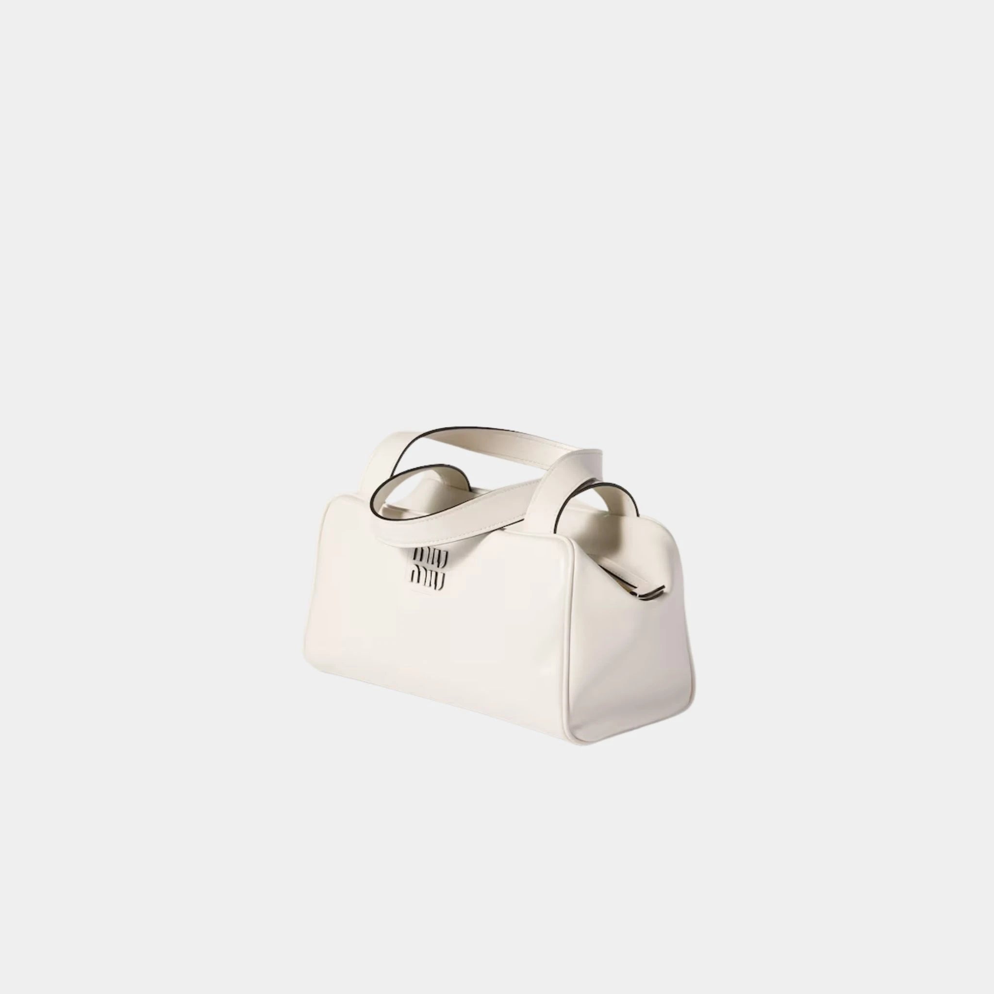 Miu Miu Leather Top-handle Bag, White, Side