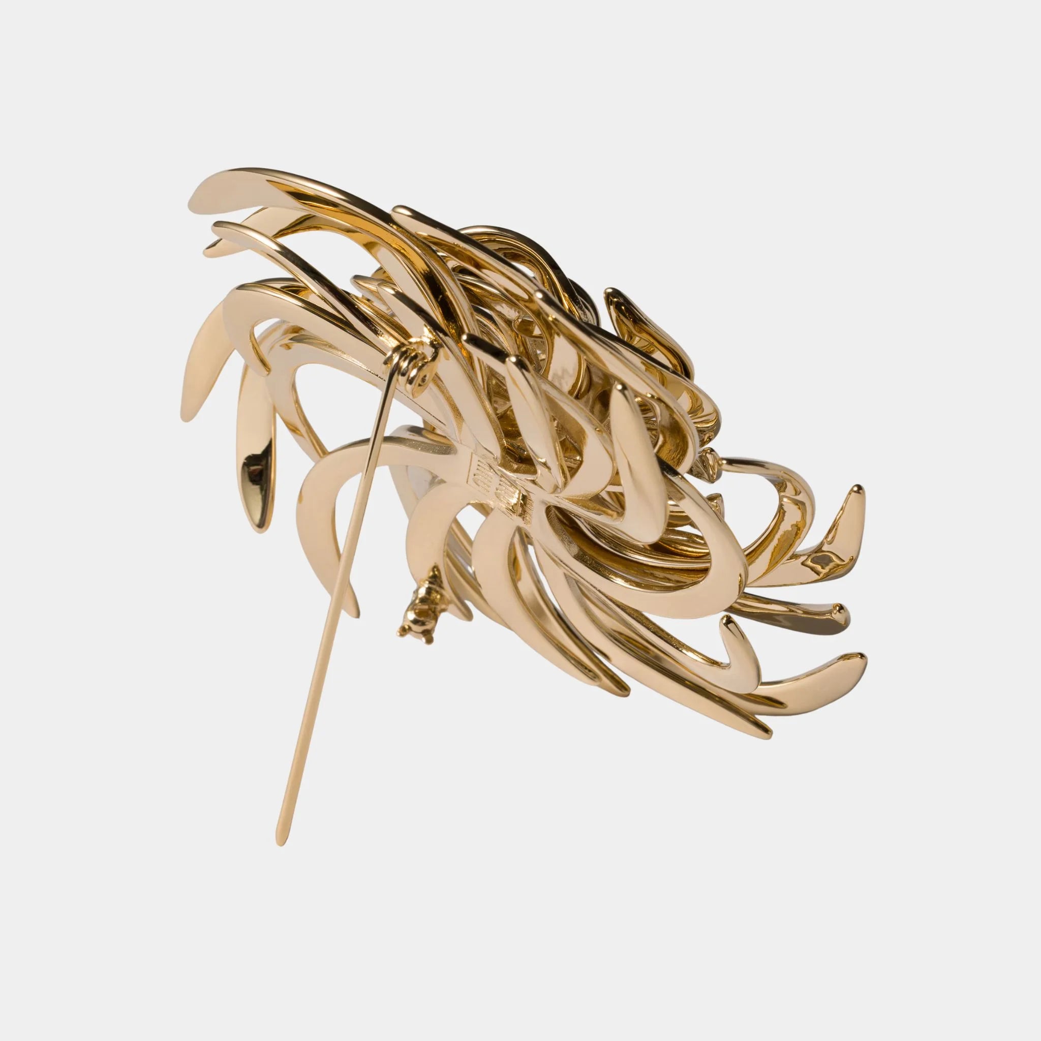 Miu Miu Metal Brooch, Gold, Back