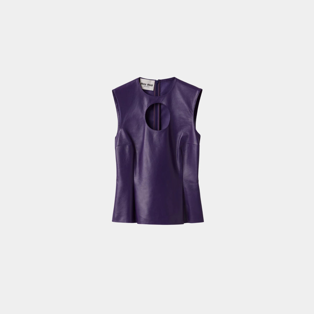 Miu Miu Nappa Leather Top with Buckle, Violet, Front