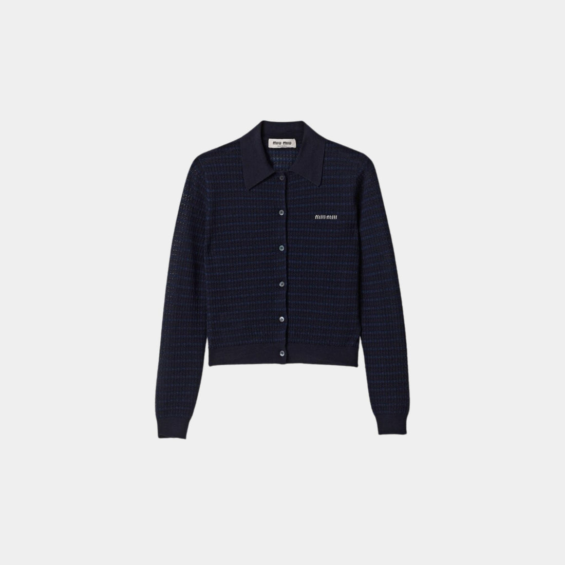 Miu Miu Openwork Cashmere Cardigan, Front