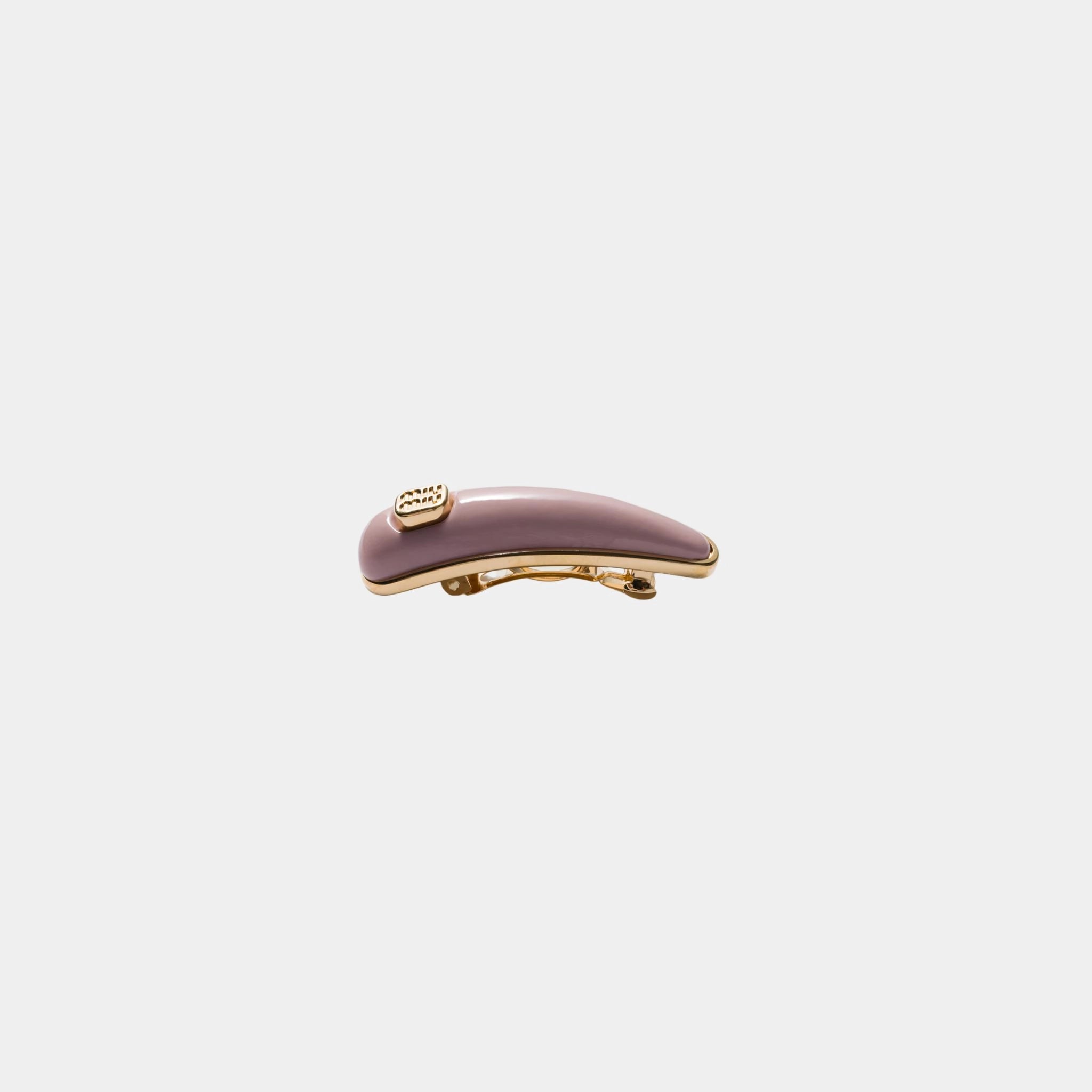Miu Miu Patent Leather Hair Clip, Alabaster Pink