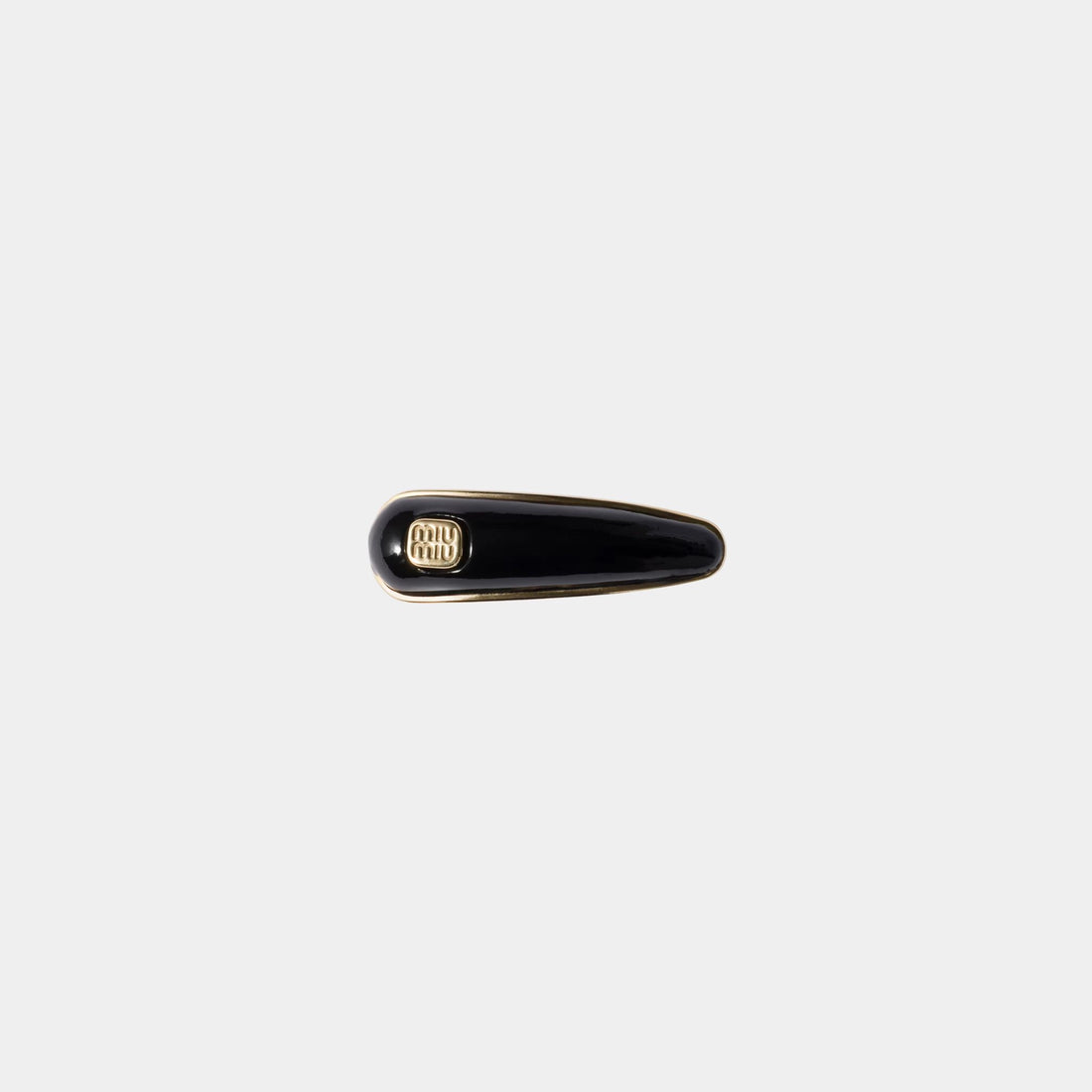 Miu Miu Patent Leather Hair Clip, Black