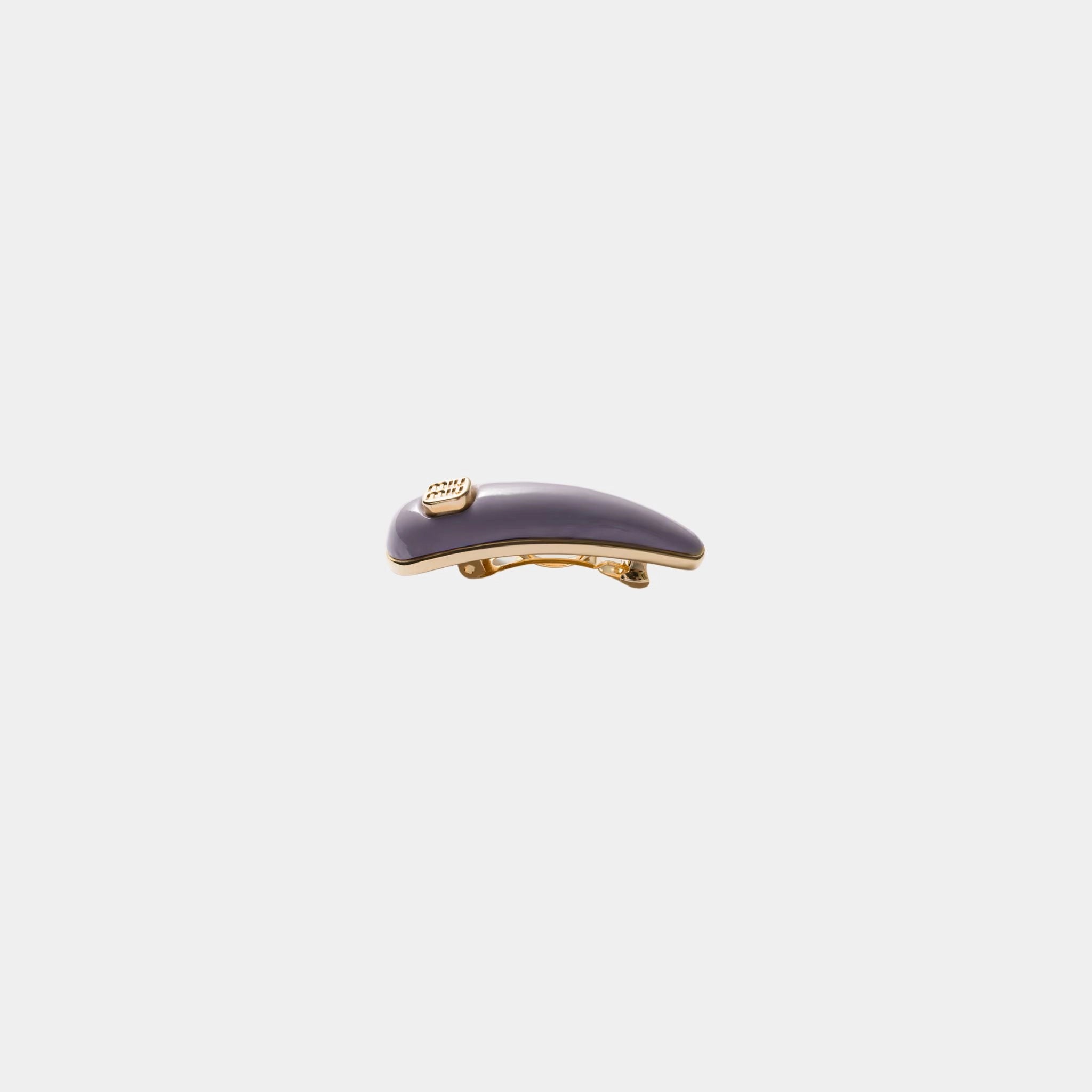 Miu Miu Patent Leather Hair Clip, Wisteria