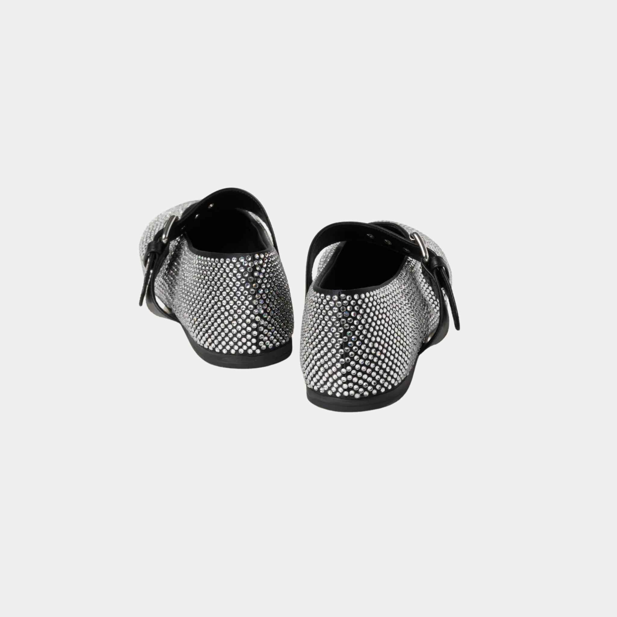 Miu Miu Satin Ballerinas With Artificial Crystals, Back