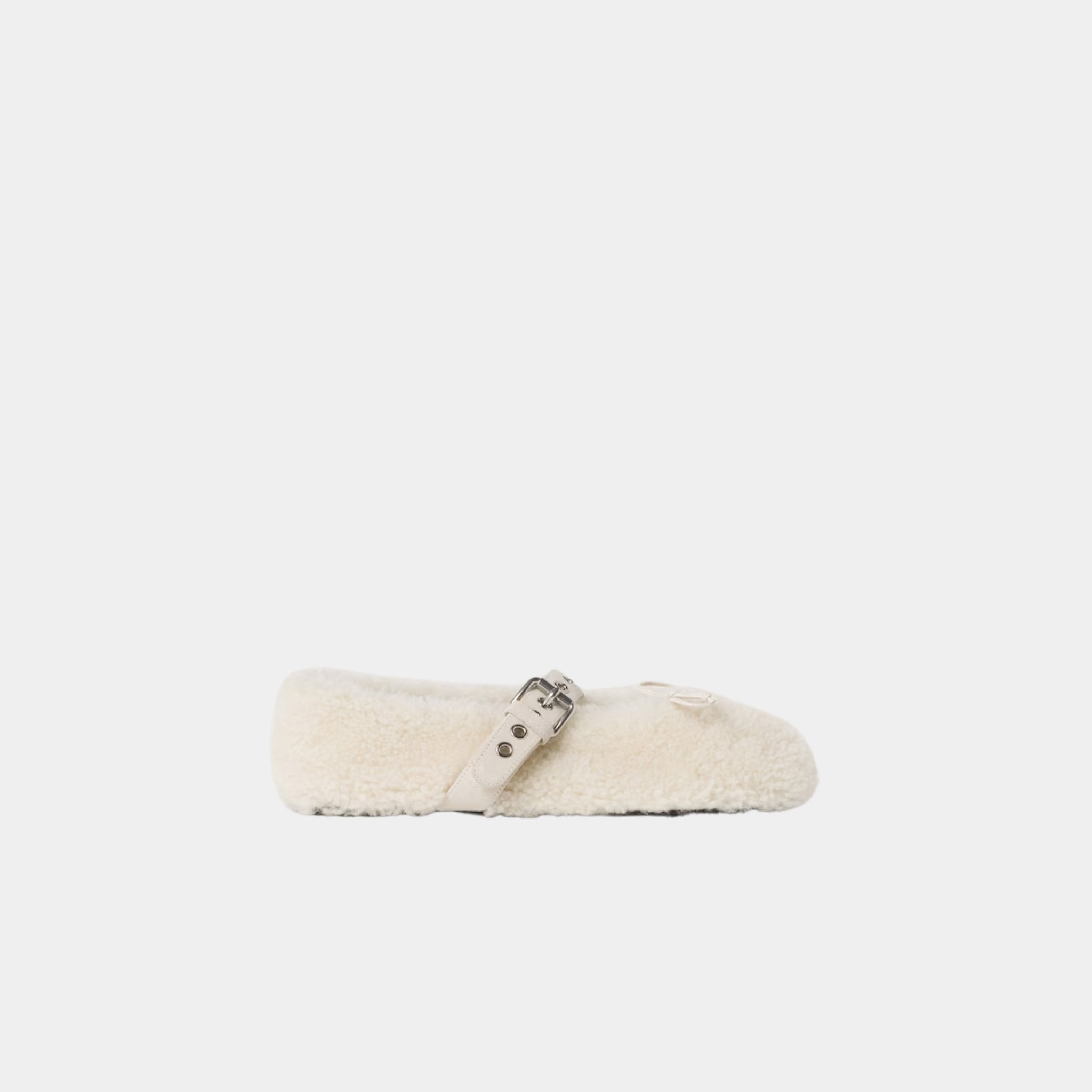 Miu Miu Shearling Lambskin Ballerinas, Side
