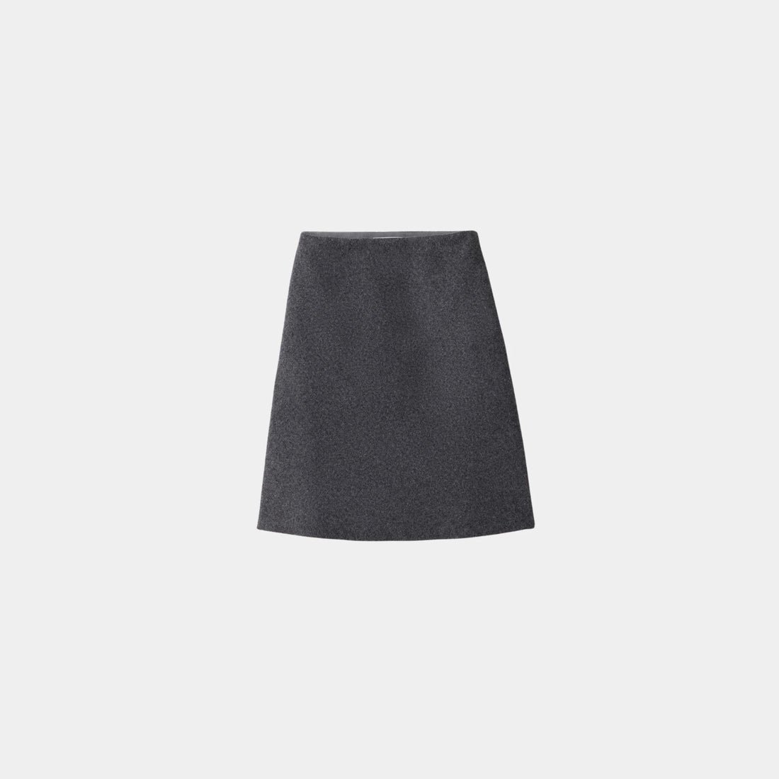 Miu Miu Shetland Wool Skirt, Slate Gray, Front
