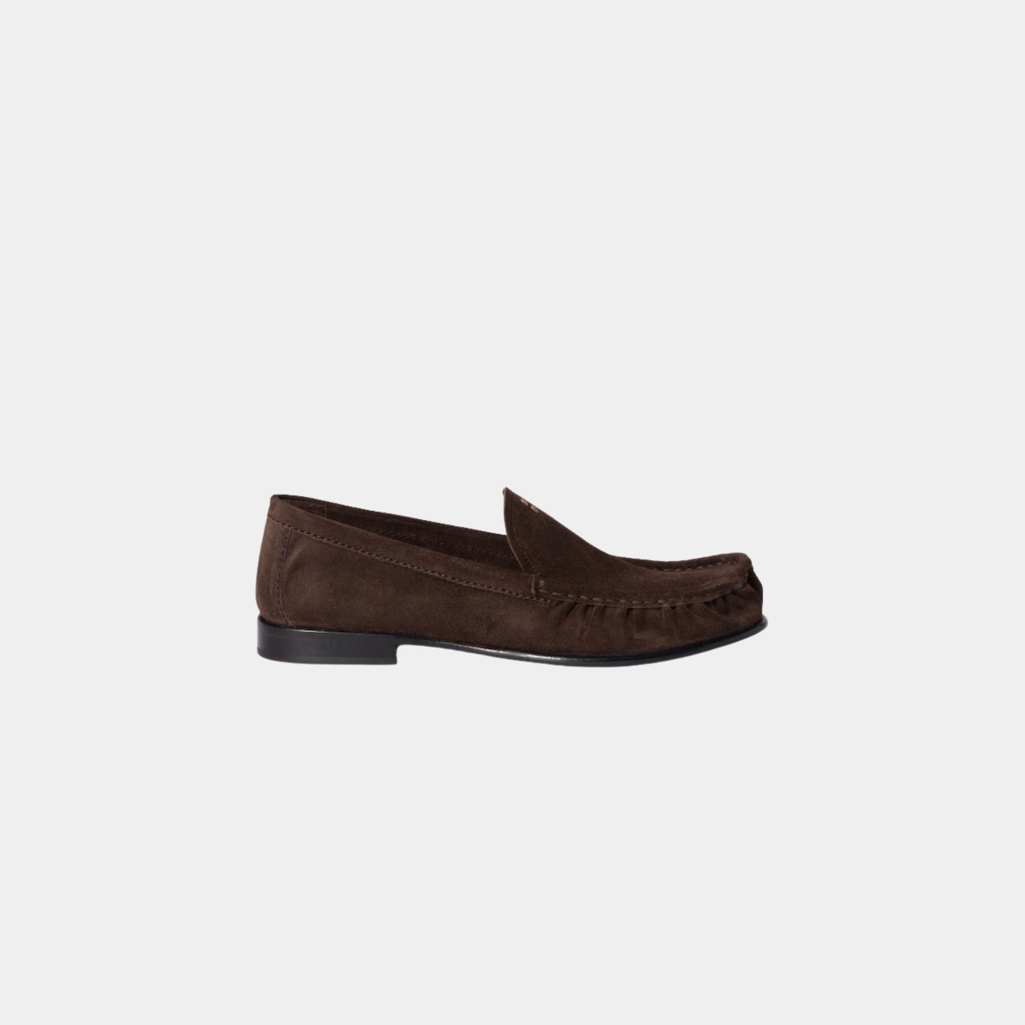 Miu Miu Suede Loafers, Dark Brown, Side