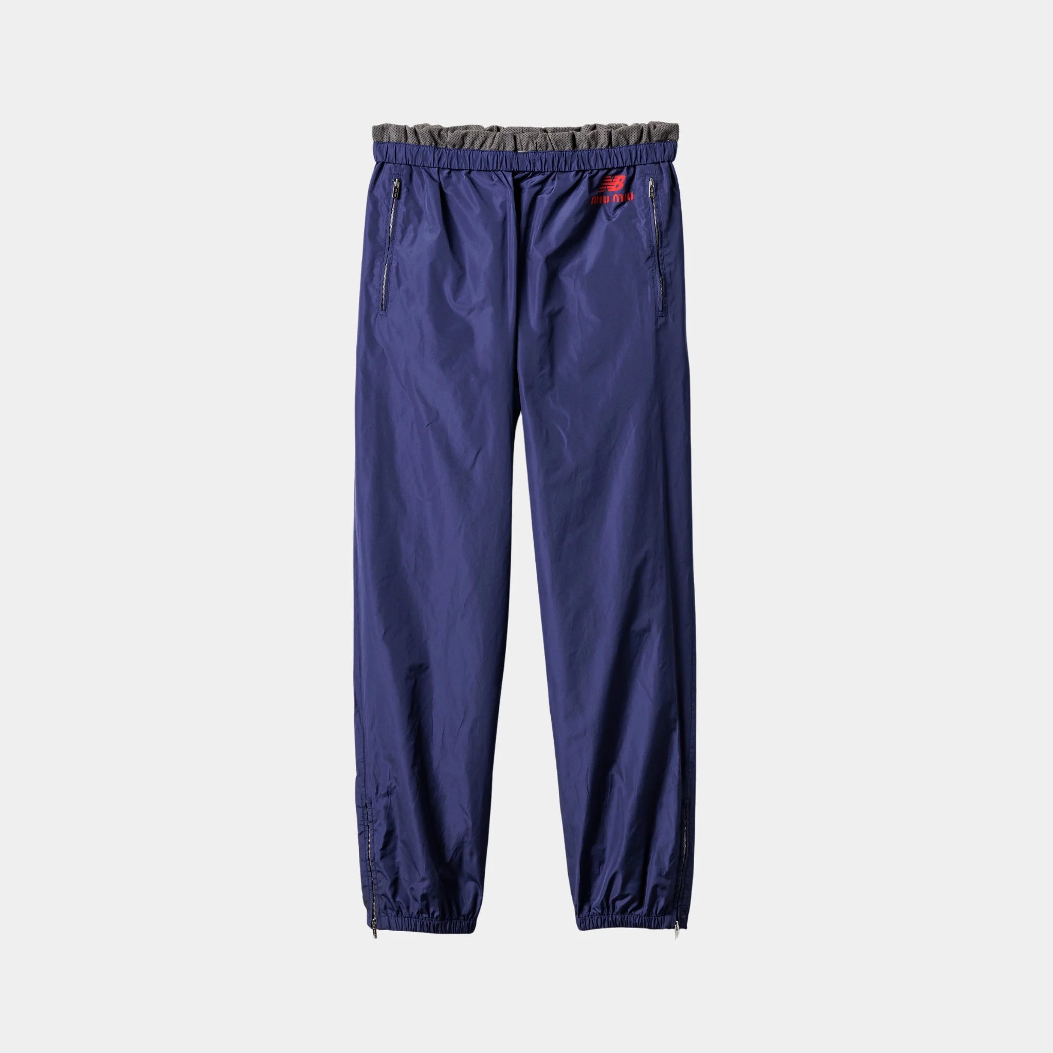 Miu Miu Technical Poplin Joggers, Royal Blue, Front