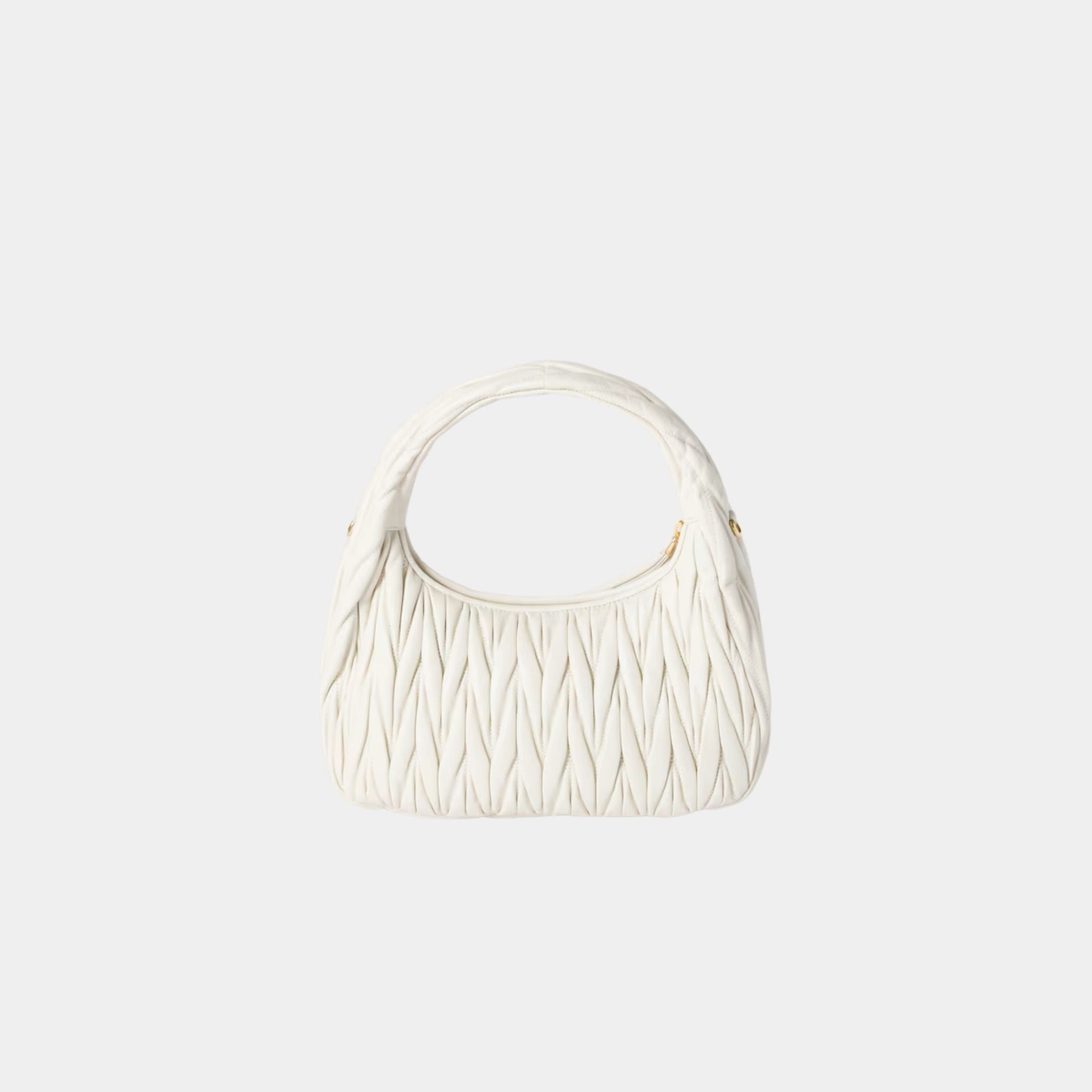 Miu Miu Wander Matelassé Nappa Leather Hobo Bag, Back