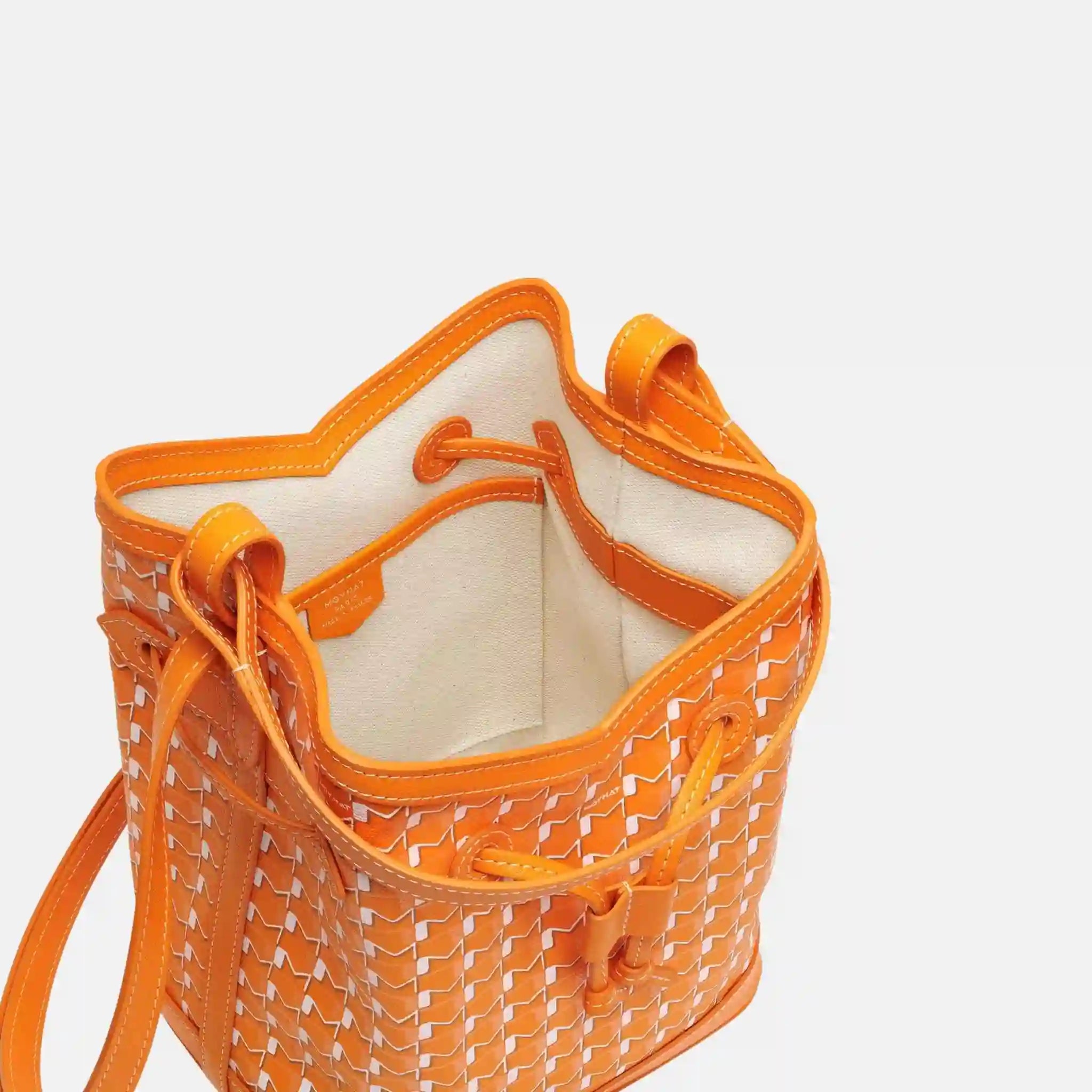 Moynat Bucket Bag, Orange, Inside