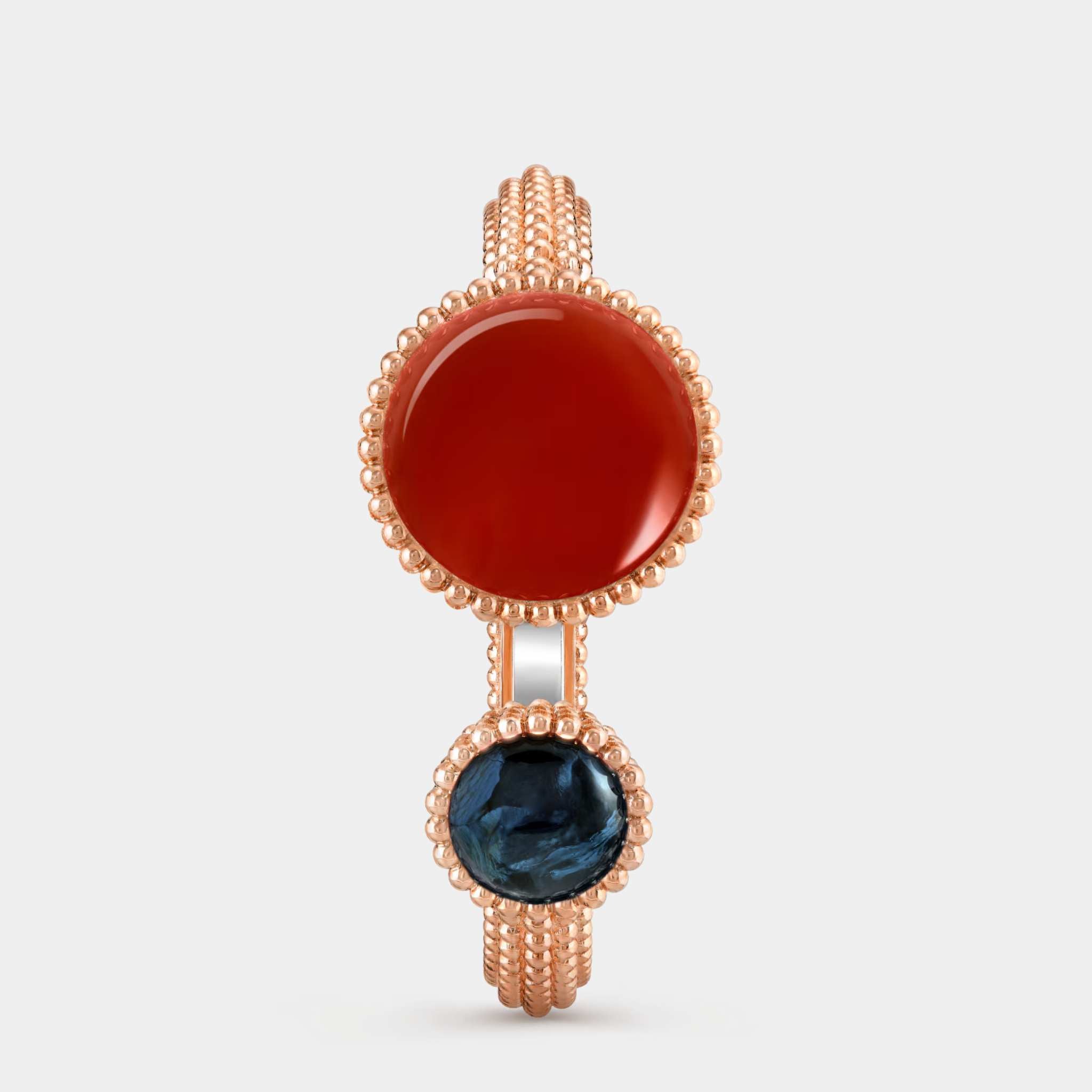 Perlée Toi & Moi Secret Watch Small Model Rose Gold , Front, Closed, Closeup