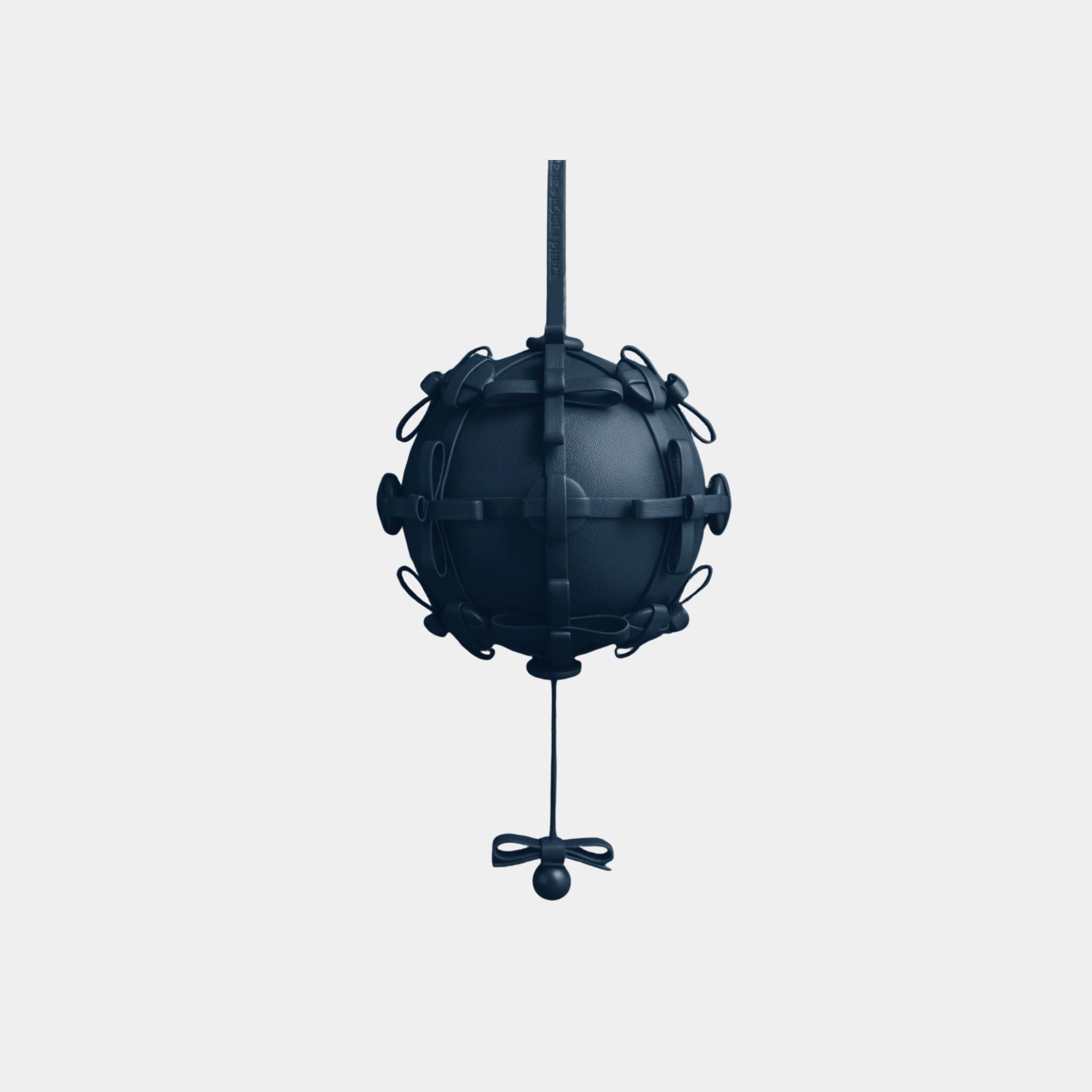 Polene Button Bow Sphere Handbag, Ink, Front