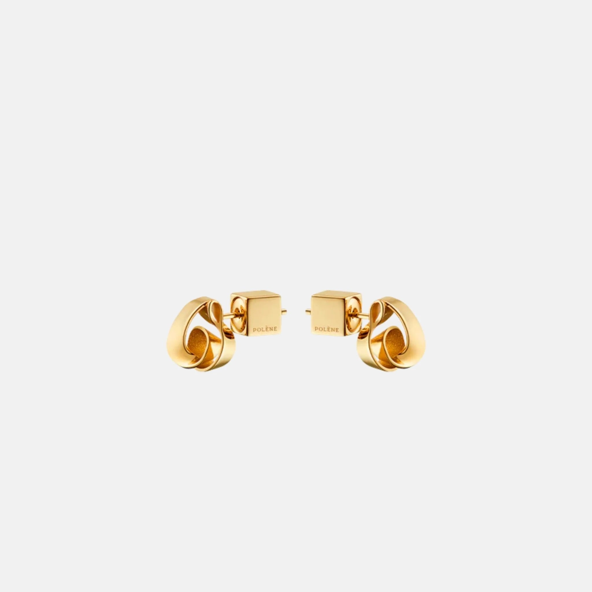 Polene Eole Stud Earrings 24 Carat Gold Gilded Edition, Side