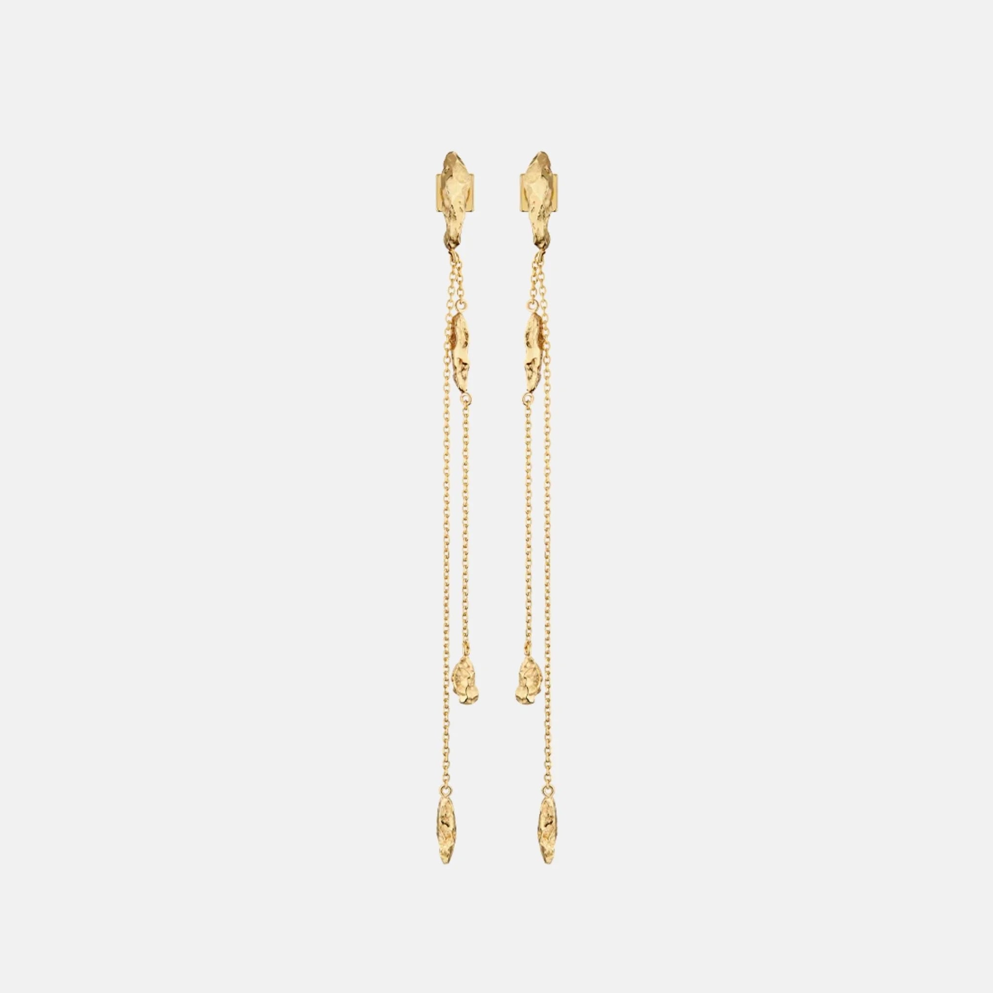 Polene Eroz Chain Earrings Gilded Edition, Front
