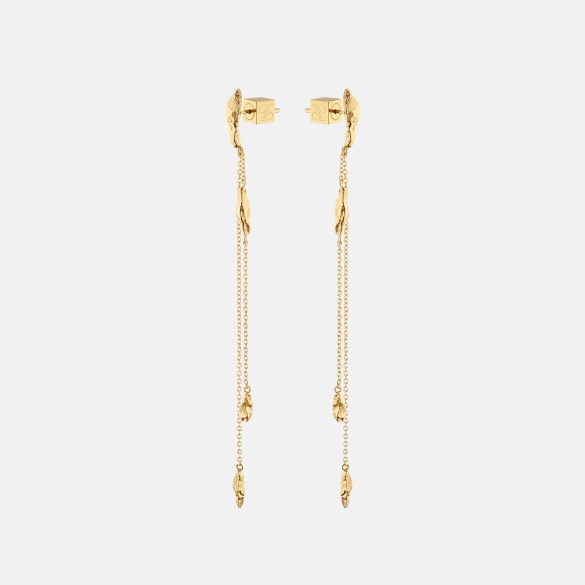 Polene Eroz Chain Earrings Gilded Edition, Side