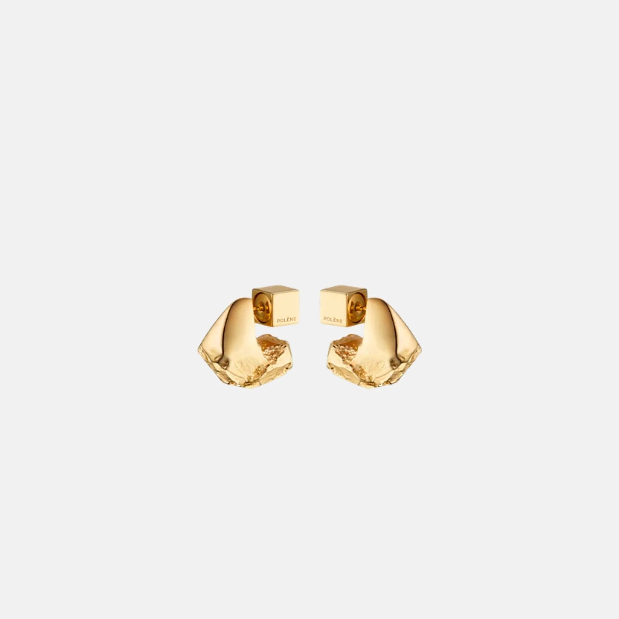 Polene Eroz Stud Earrings 24 Carat Gold Gilded Edition, Front