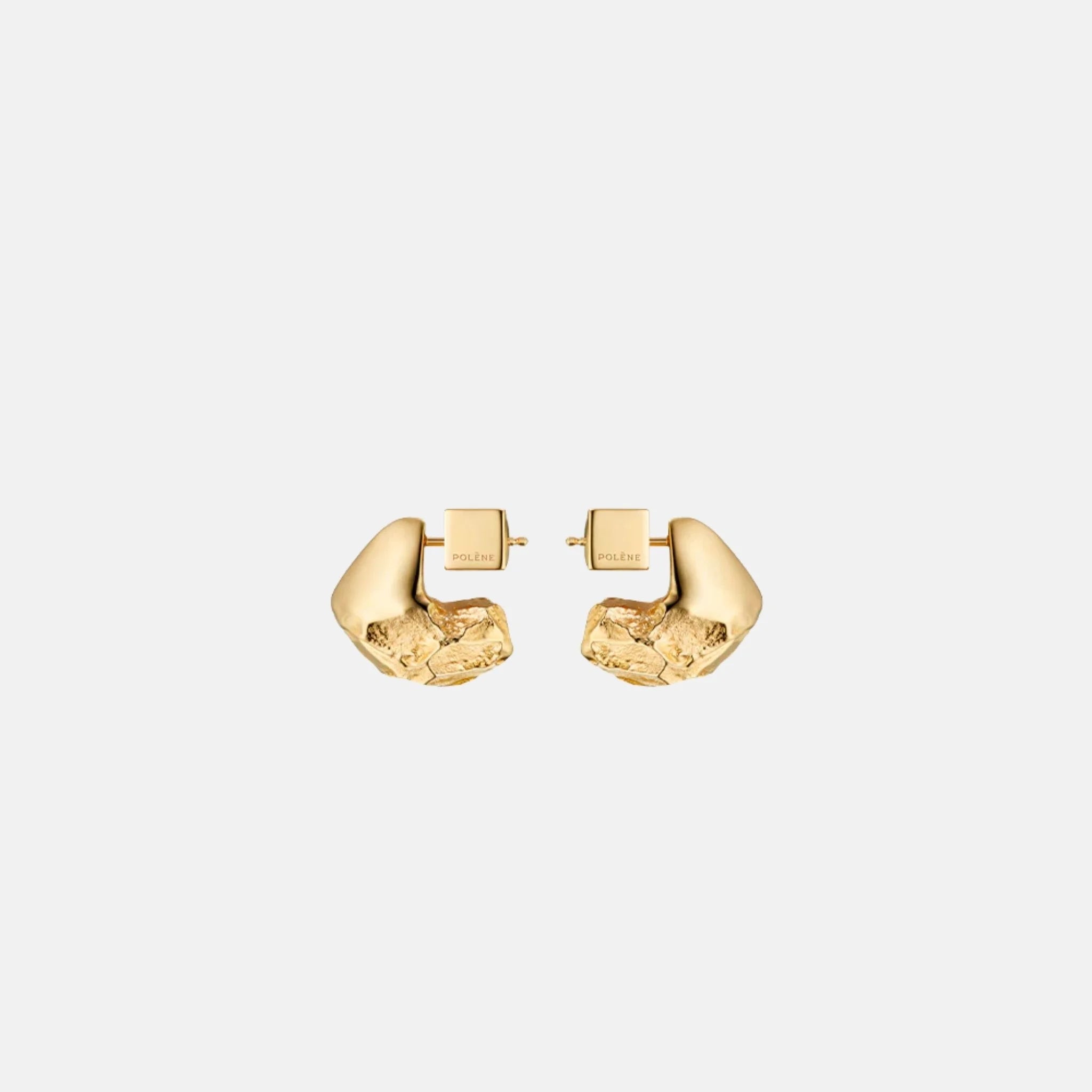 Polene Eroz Stud Earrings 24 Carat Gold Gilded Edition, Side