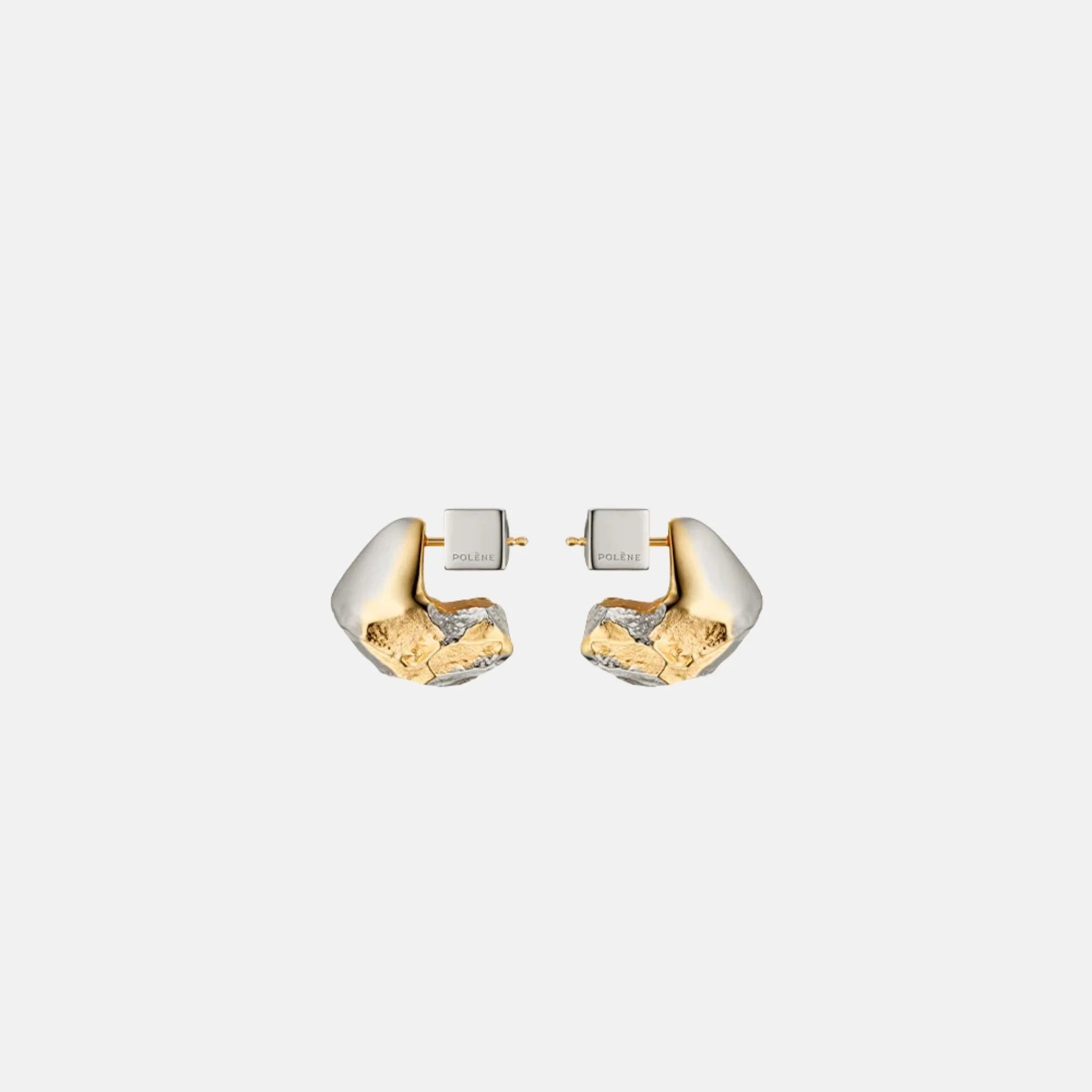 Polene Eroz Stud Earrings Duo Palladium with 24 Carat Gold Plating